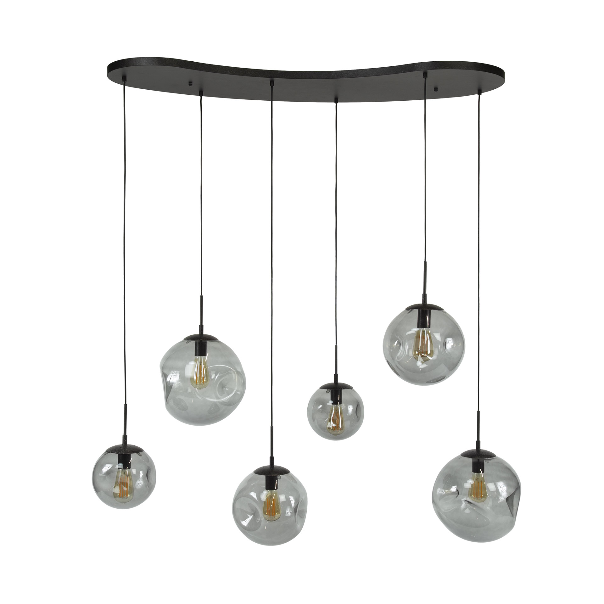 Lampe suspendue Stellar Black 6 lumières - Noir arctique
