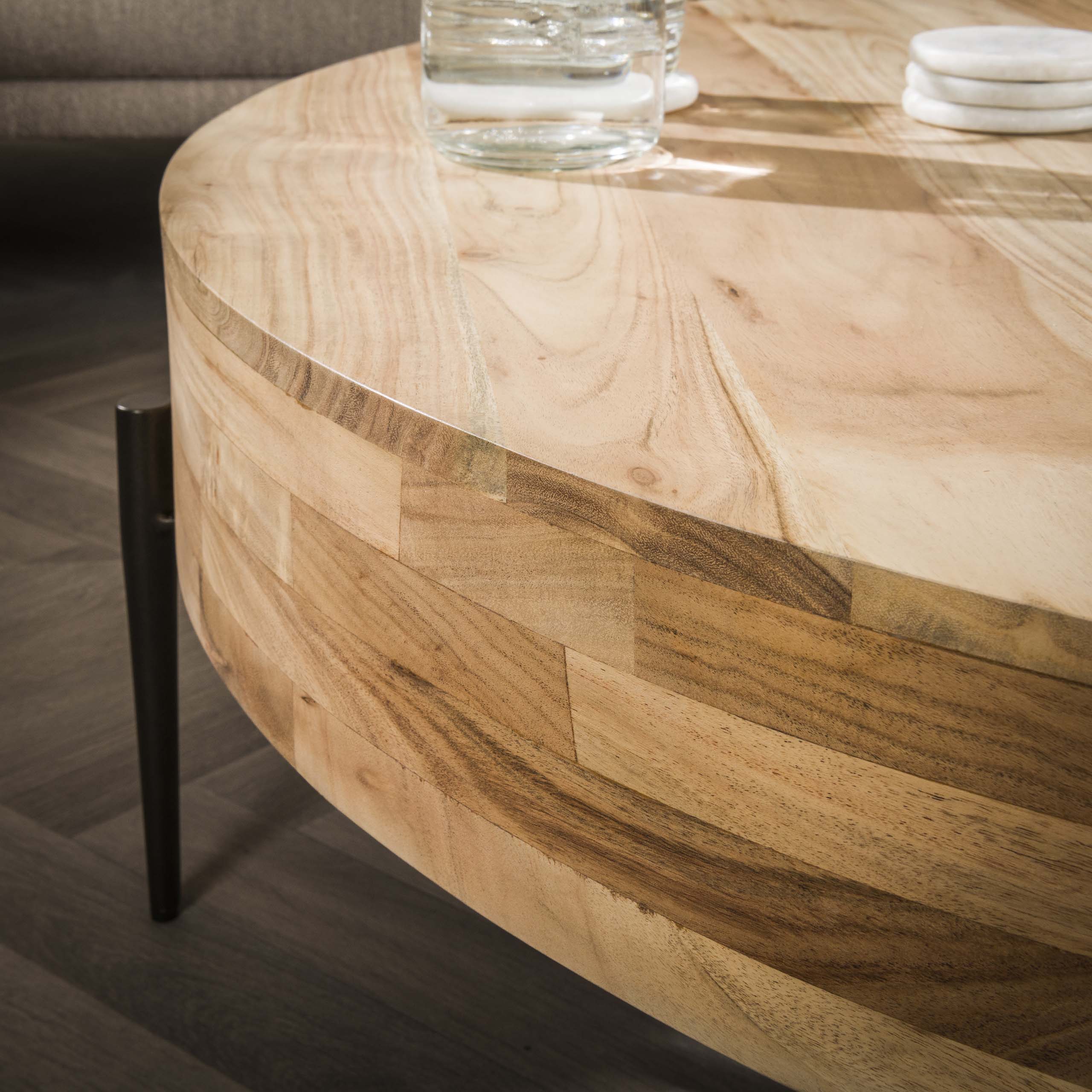 Table basse Bulky Wood Ø120 - Acacia massif