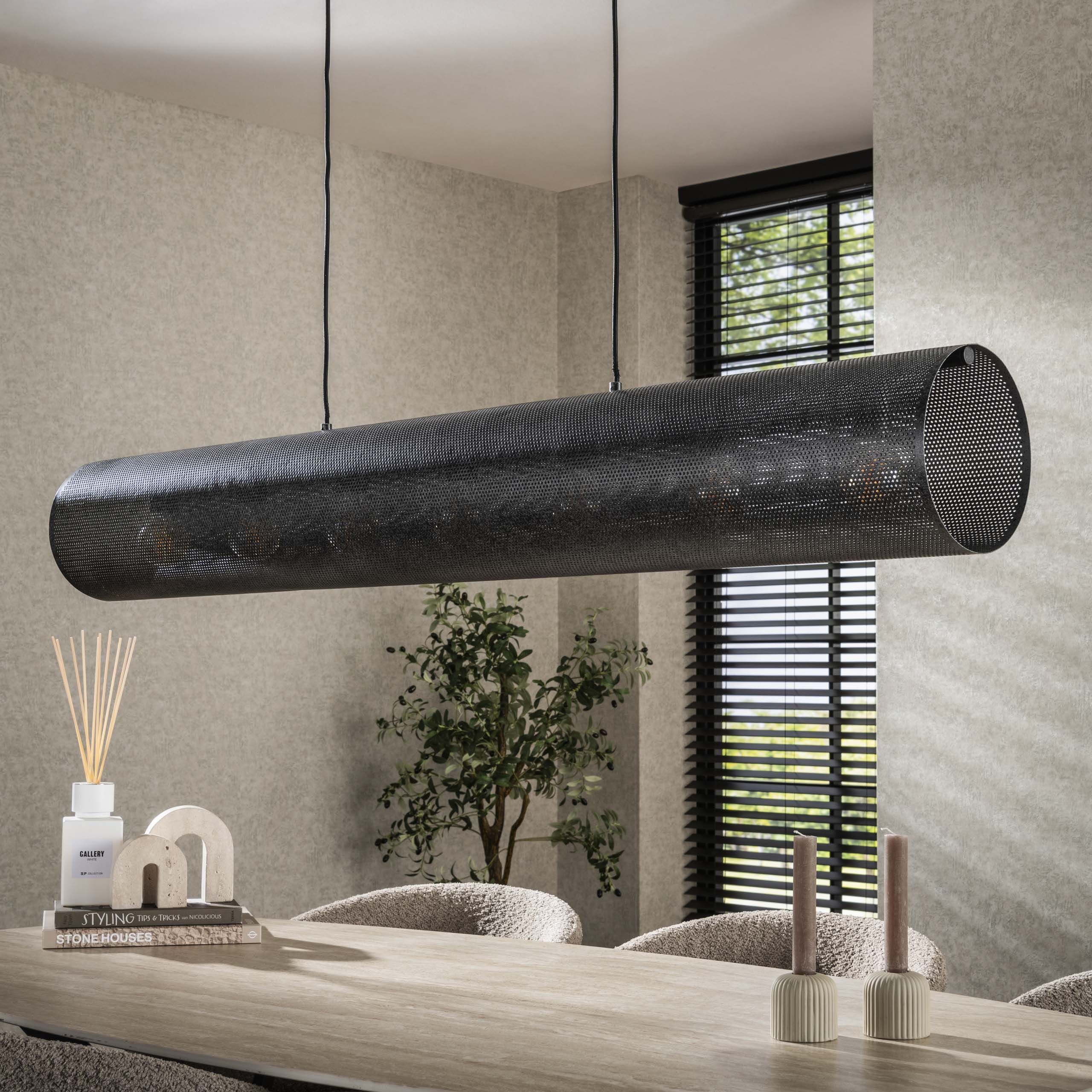 Lampe suspendue Tubon Mesh 7 lumières Artic noir
