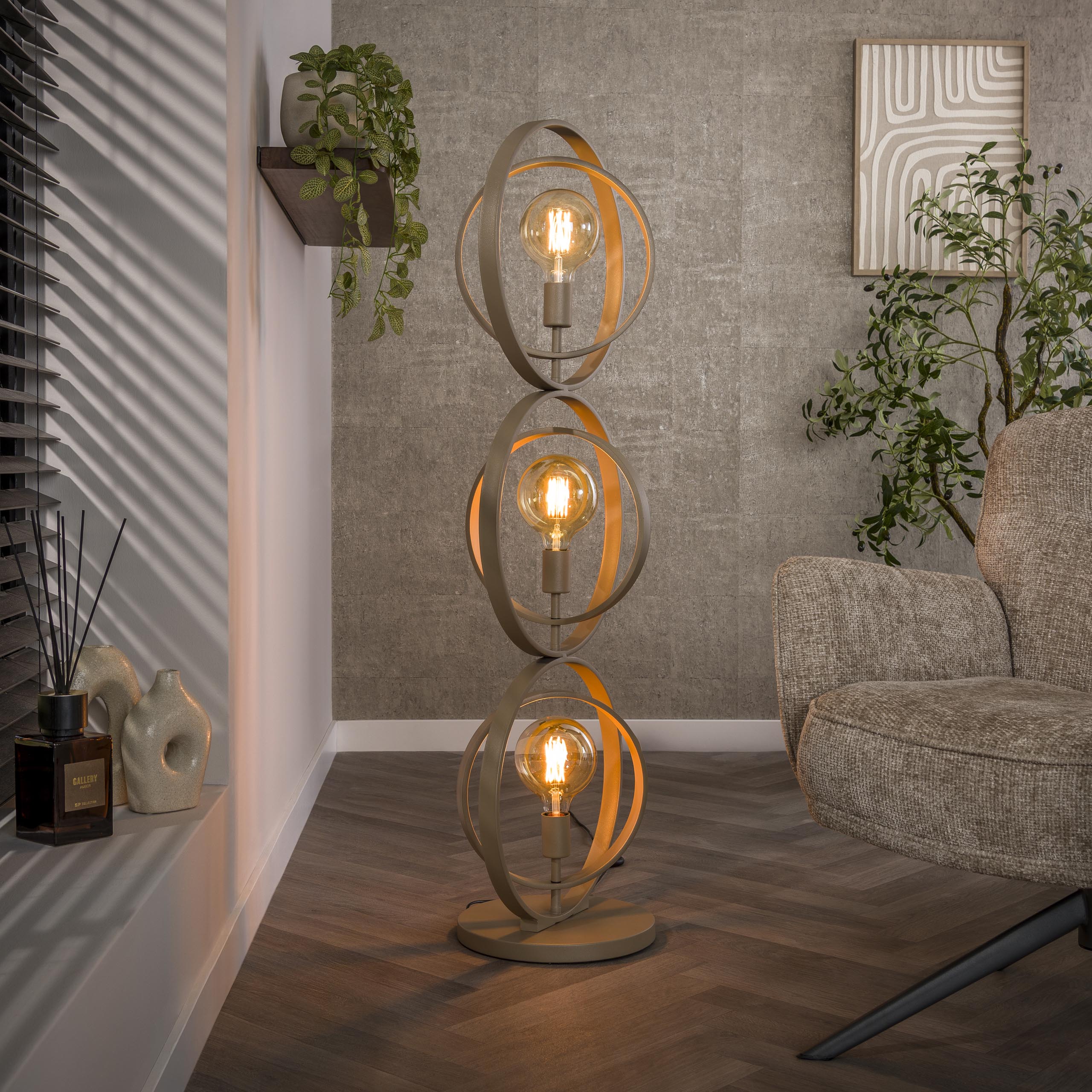 Lampadaire Turn Around 3 lumières - Beige