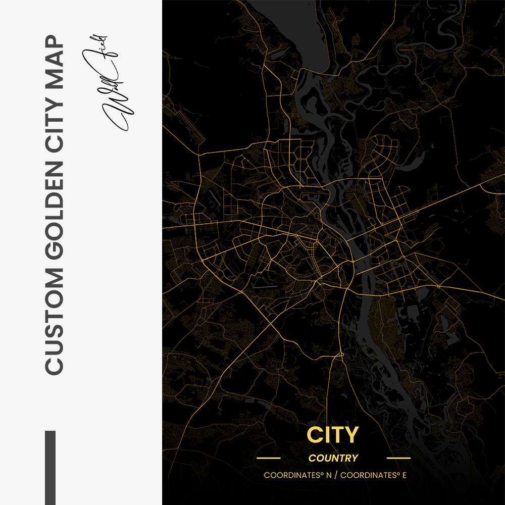 Custom Golden City Map – Verre