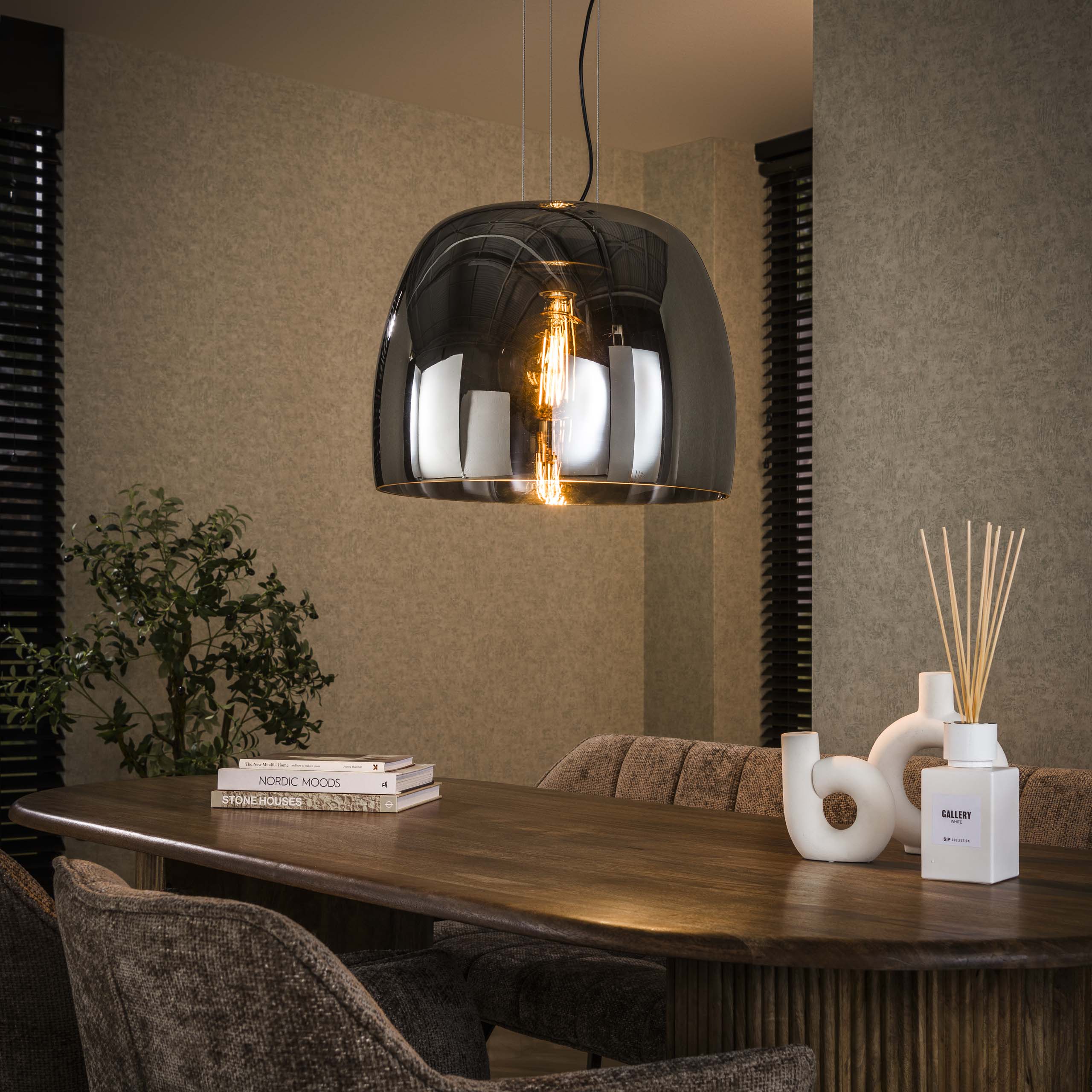 Lampe suspendue Drift Glass XL - Verre gris fumé