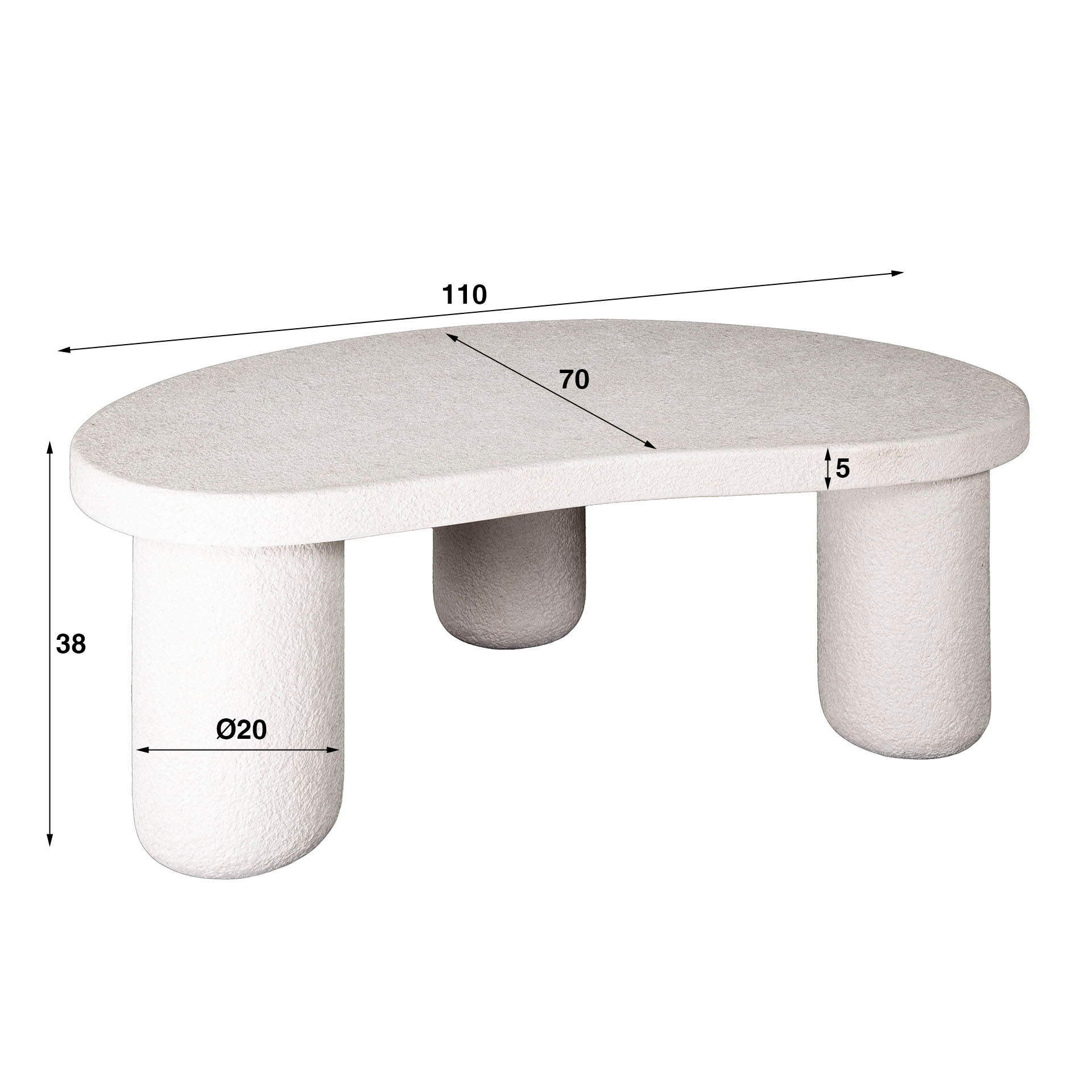 Table basse XL galet bio / Marbre composite