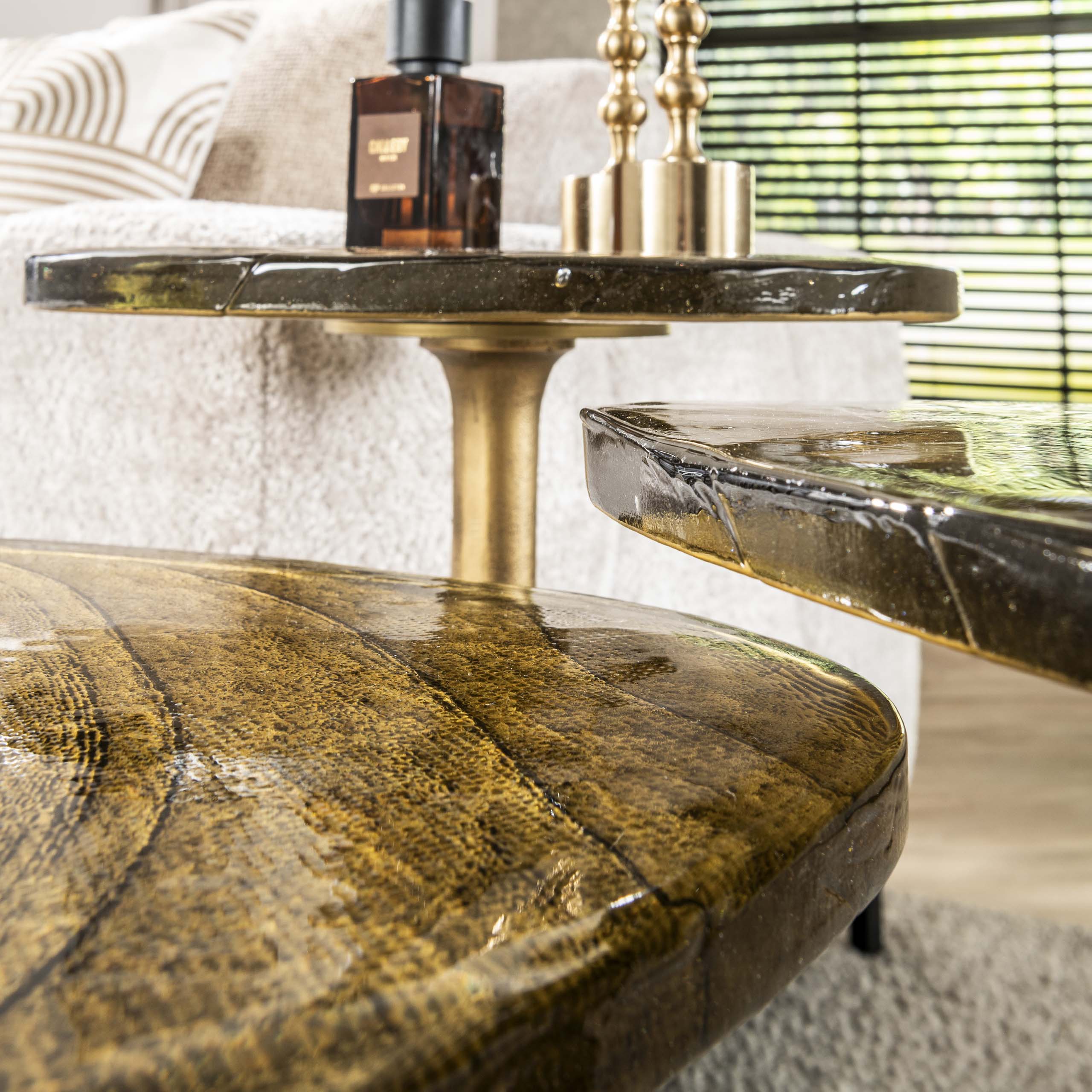 Table d'appoint Eclipse haute - Or antique
