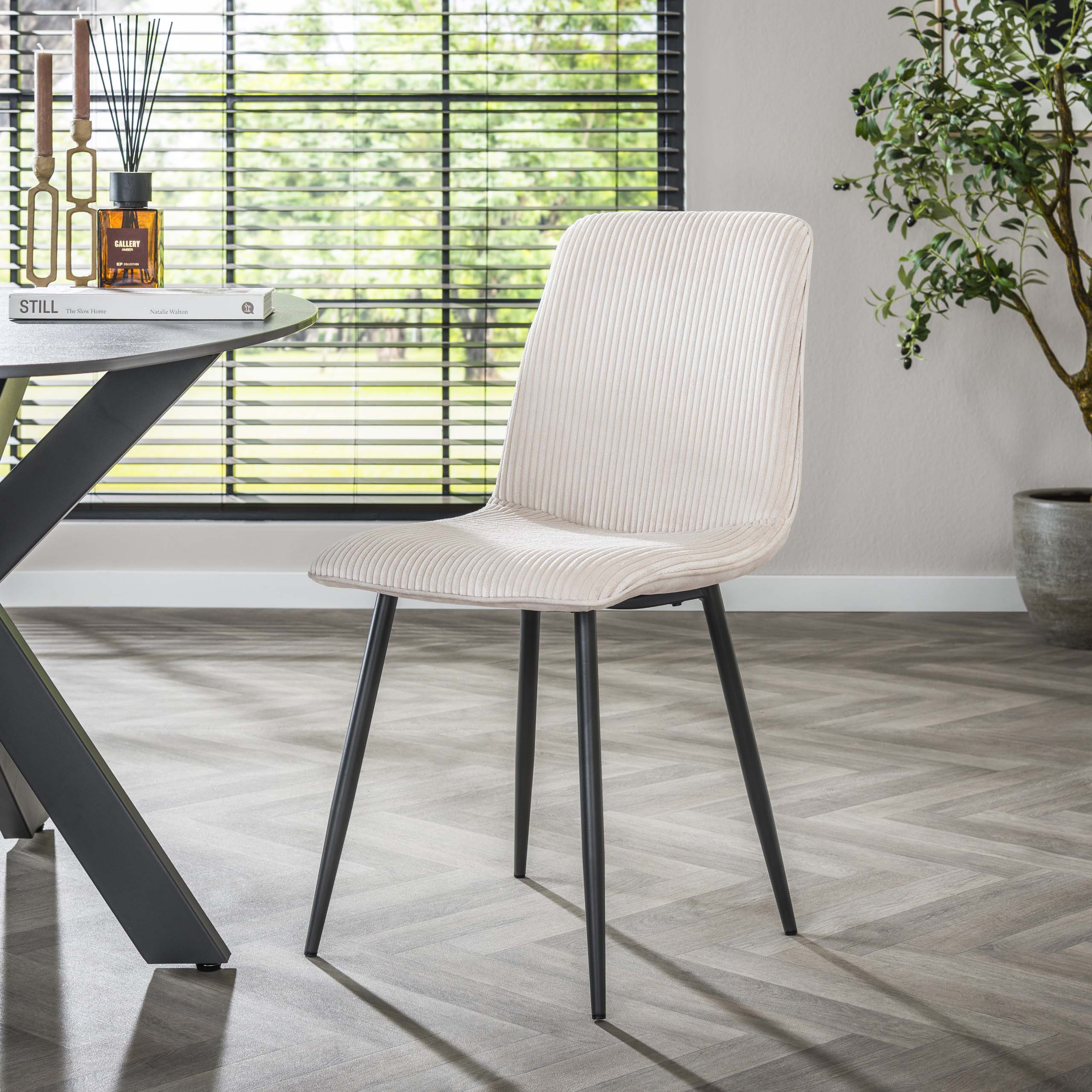 Chaise Rib VPE4 / Rock Blanc Cassé