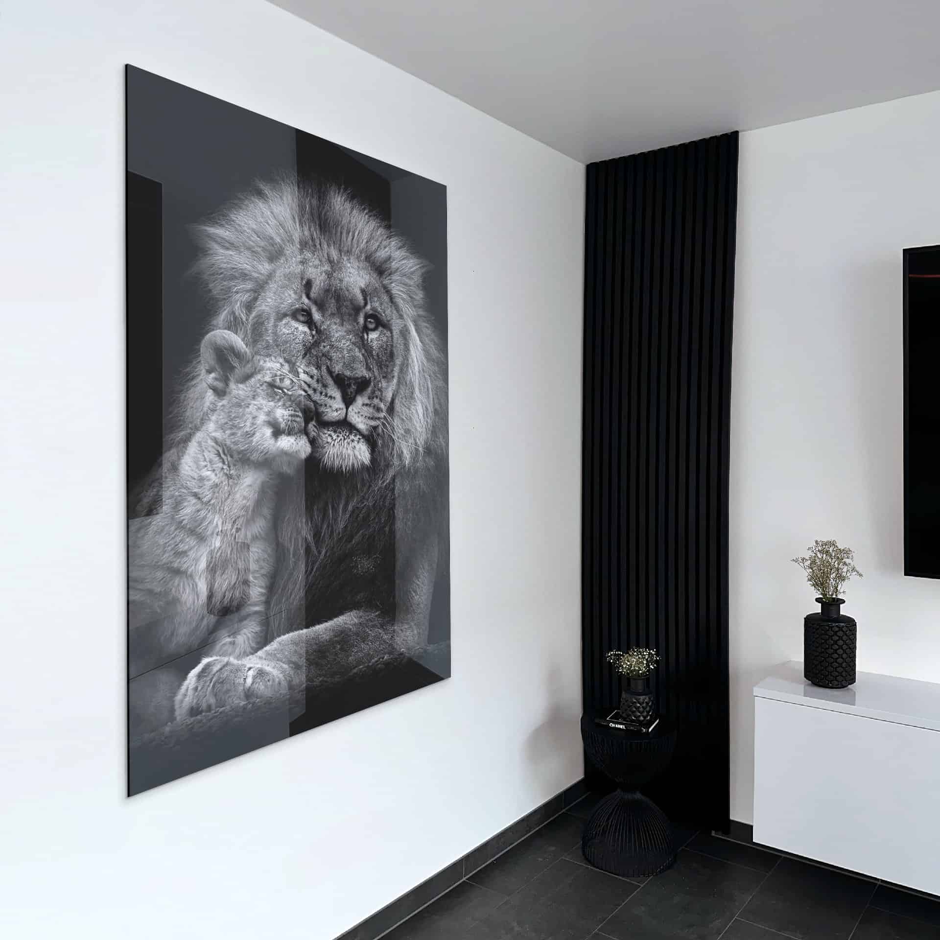 Lion With Cub - Verre