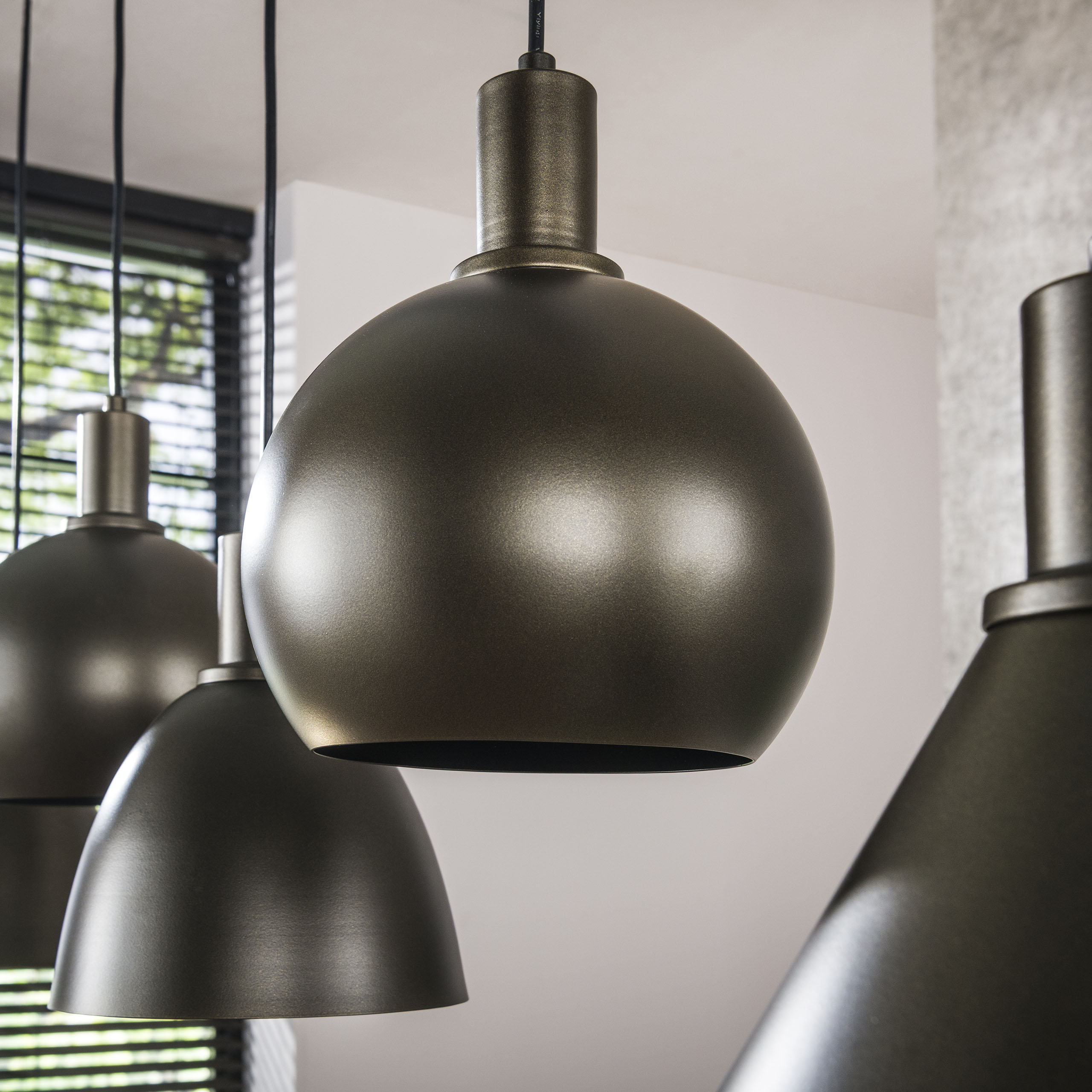 Lampe à suspension Metallo 5 lumières - Brun Sienne