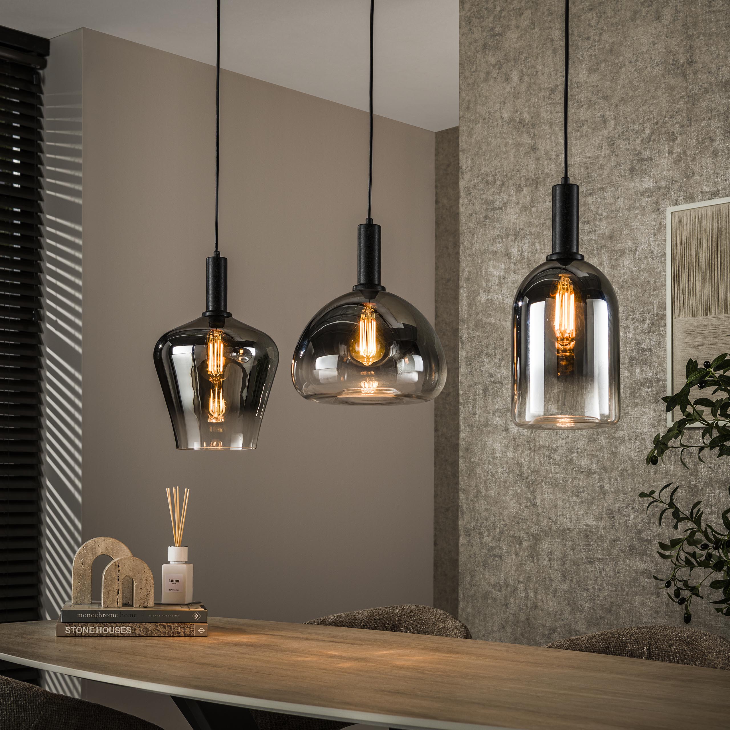 Lampe suspendue Zenith 3 lumières - Noir arctique
