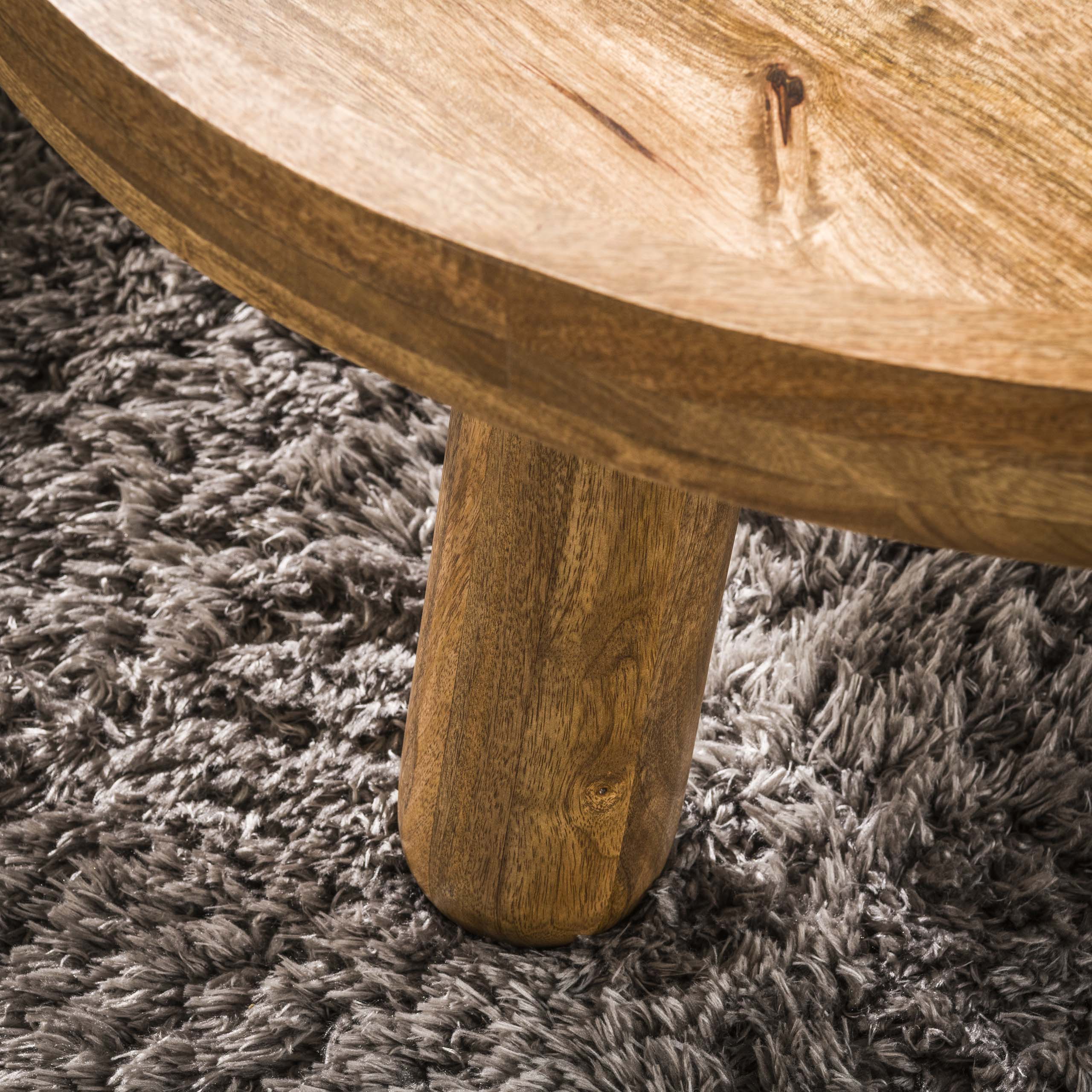 Table basse tripode - lot de 2 - Coloris manguier massif sable
