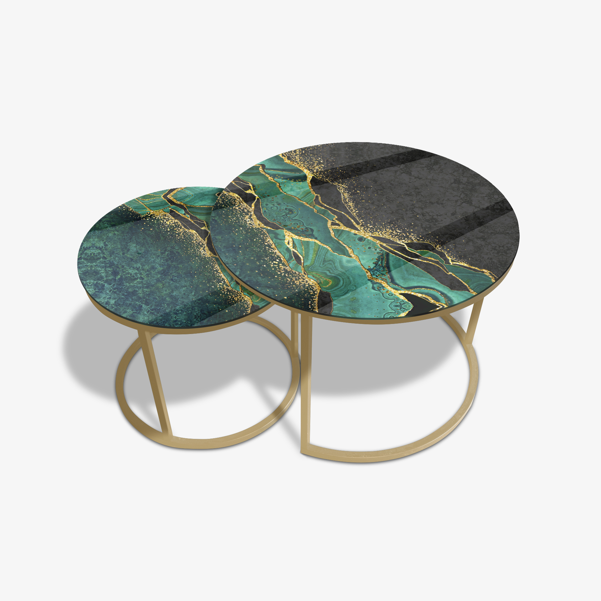 Table basse Noir - Marbre Vert