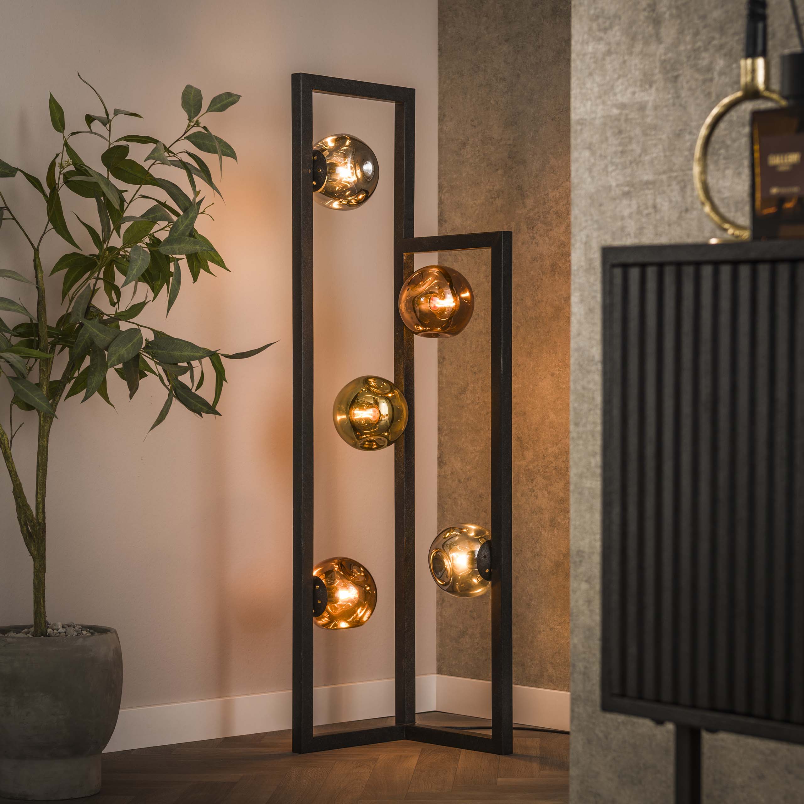 Lampadaire Stellar 5 lumières Artic noir