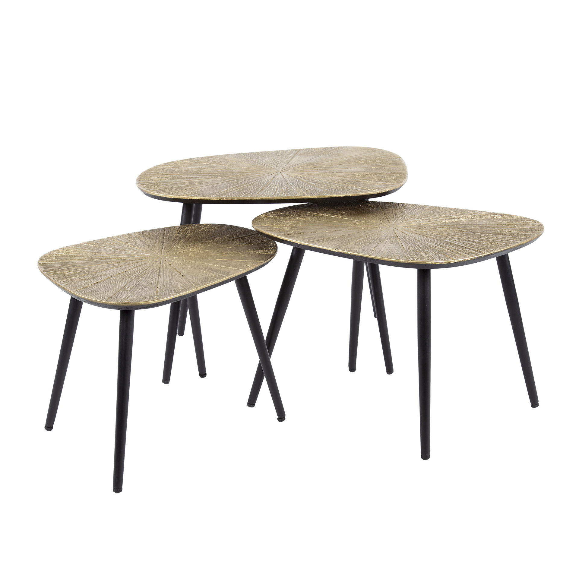 Table basse Ray quadrangulaire - Lot de 3 - Or antique