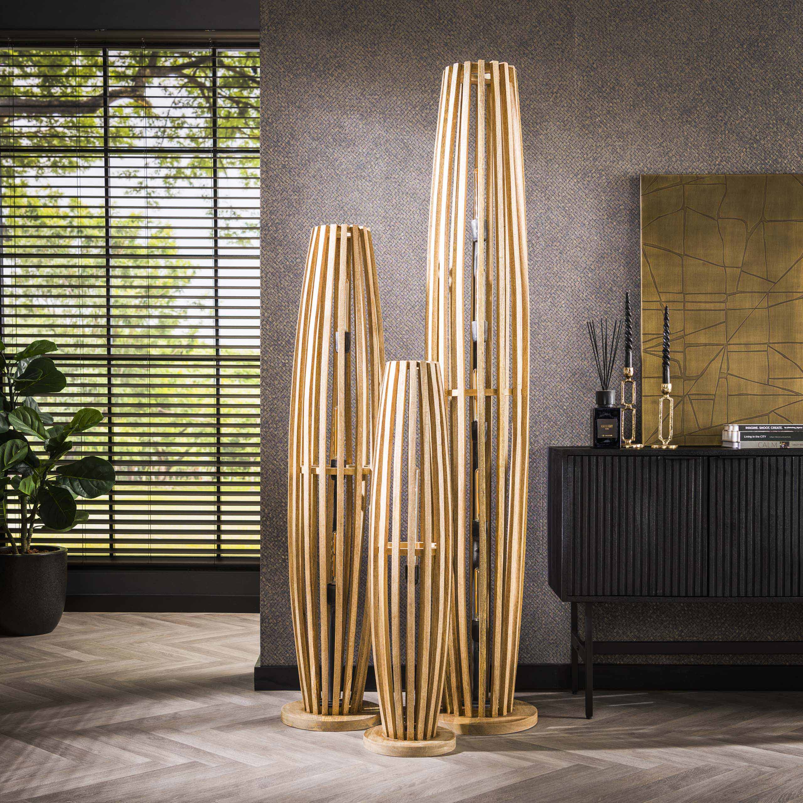 Lampadaire 2L orbite / Manguier massif naturel