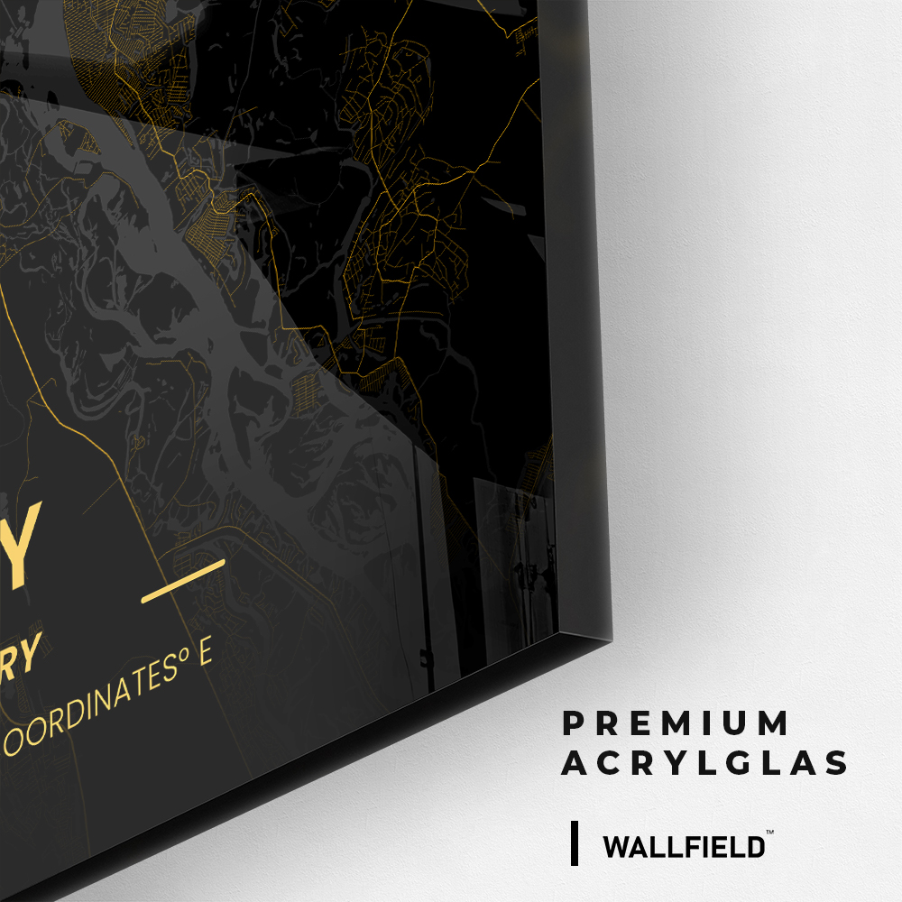 Custom Golden City Map – Verre