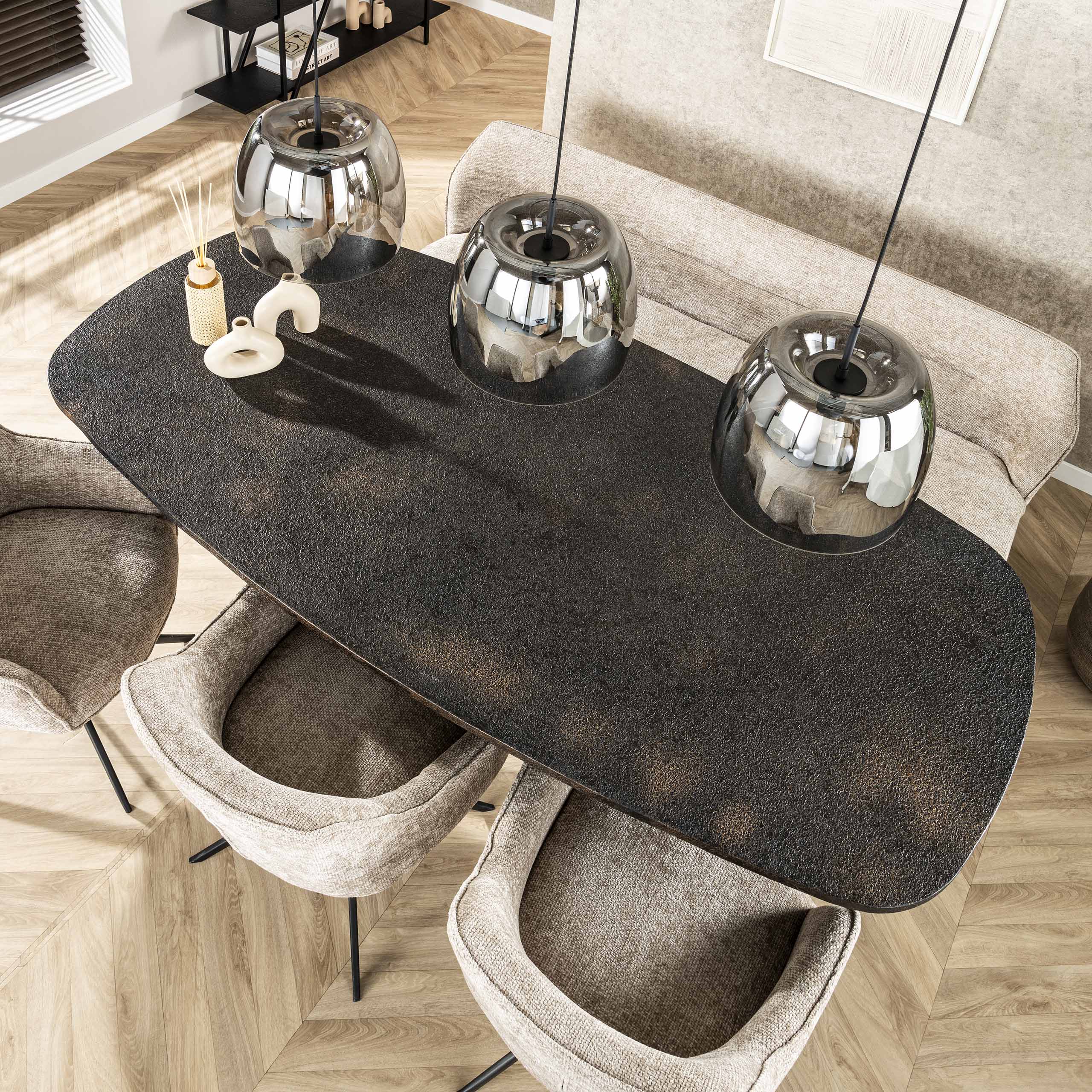 Lampe suspendue 3L verre drift / Verre gris fumé
