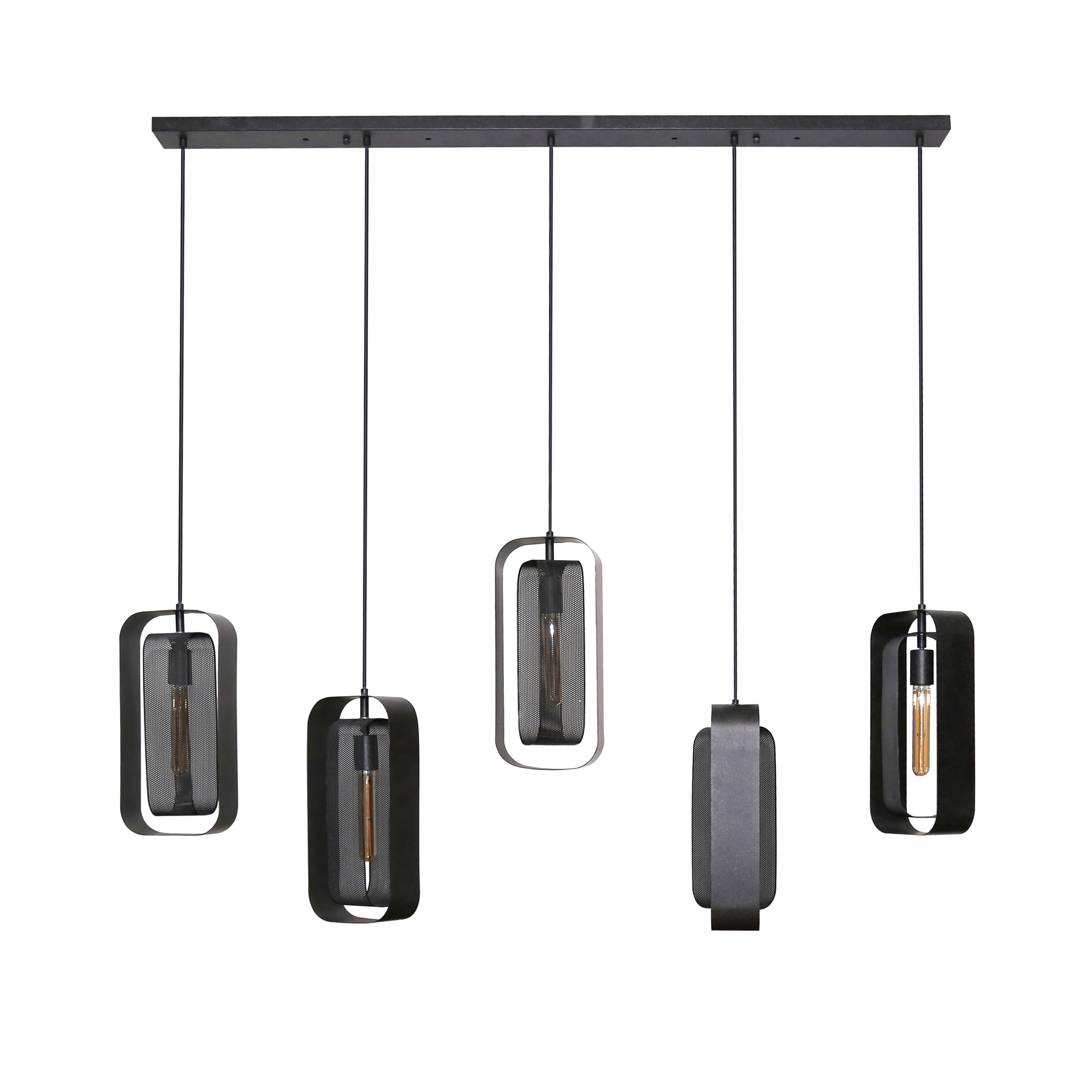 Lampe suspendue 5L maille rotative / Artic noir
