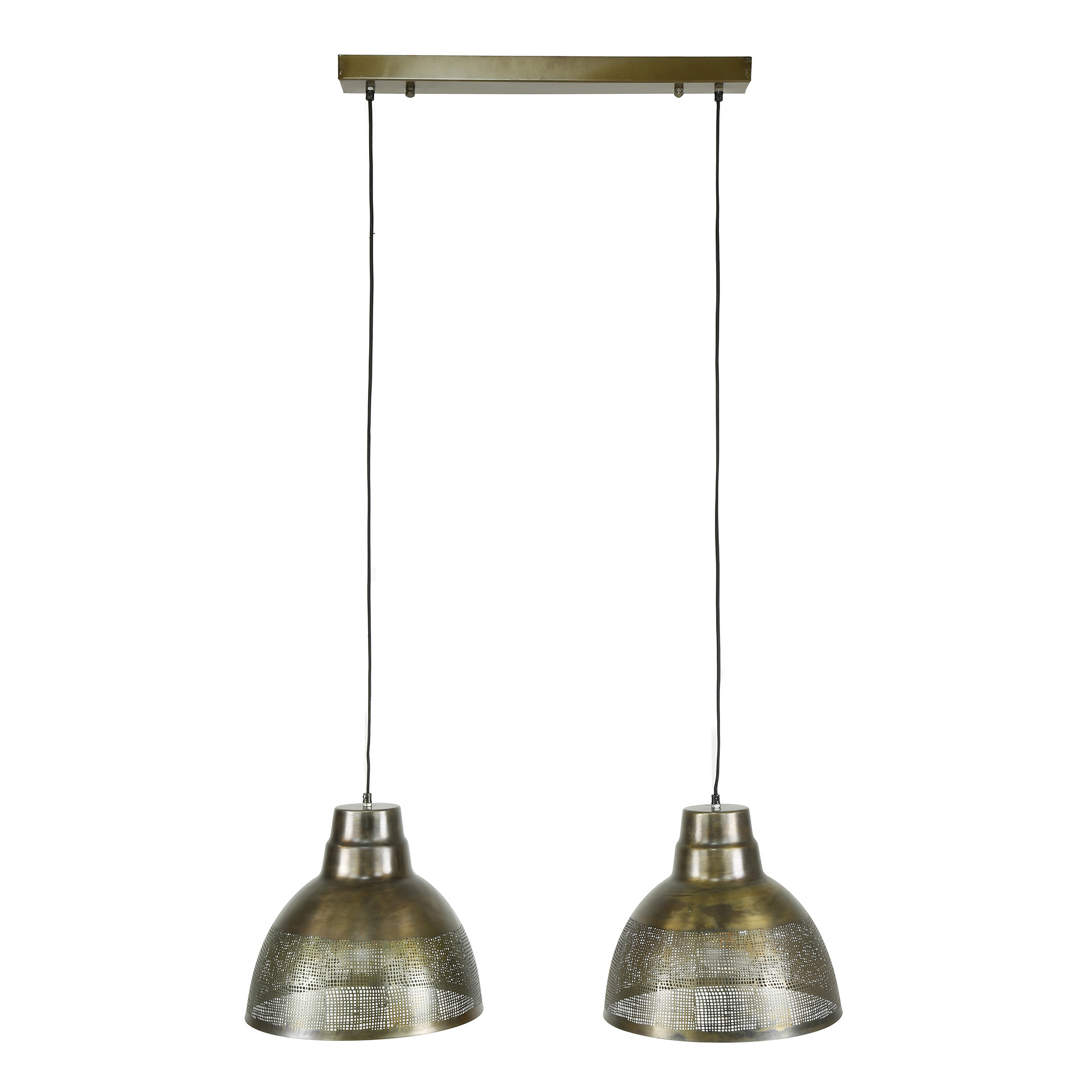 Lampe suspendue 2xØ38 écran / Bronze antique