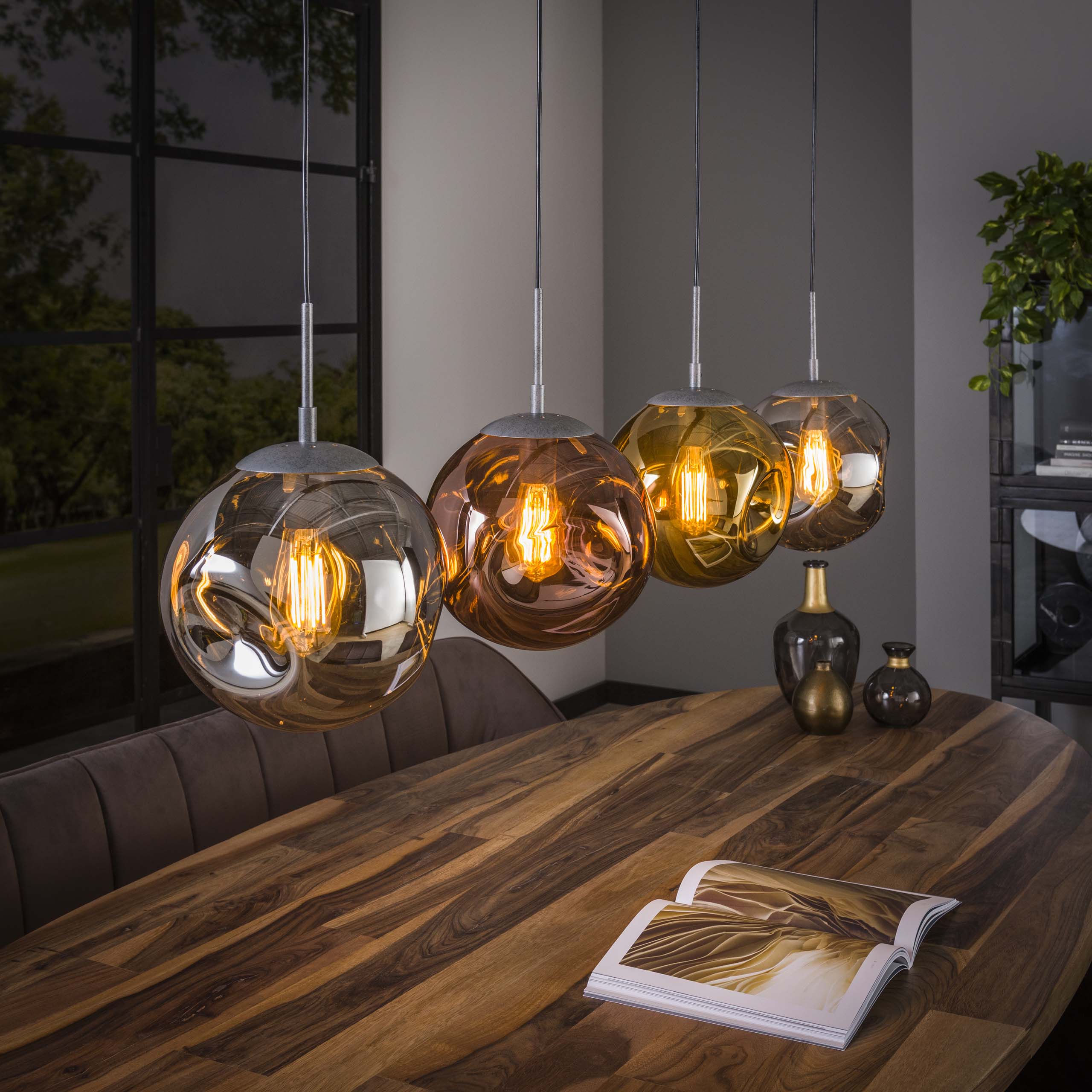Lampe à suspension 4L stellaire / Vieil argent