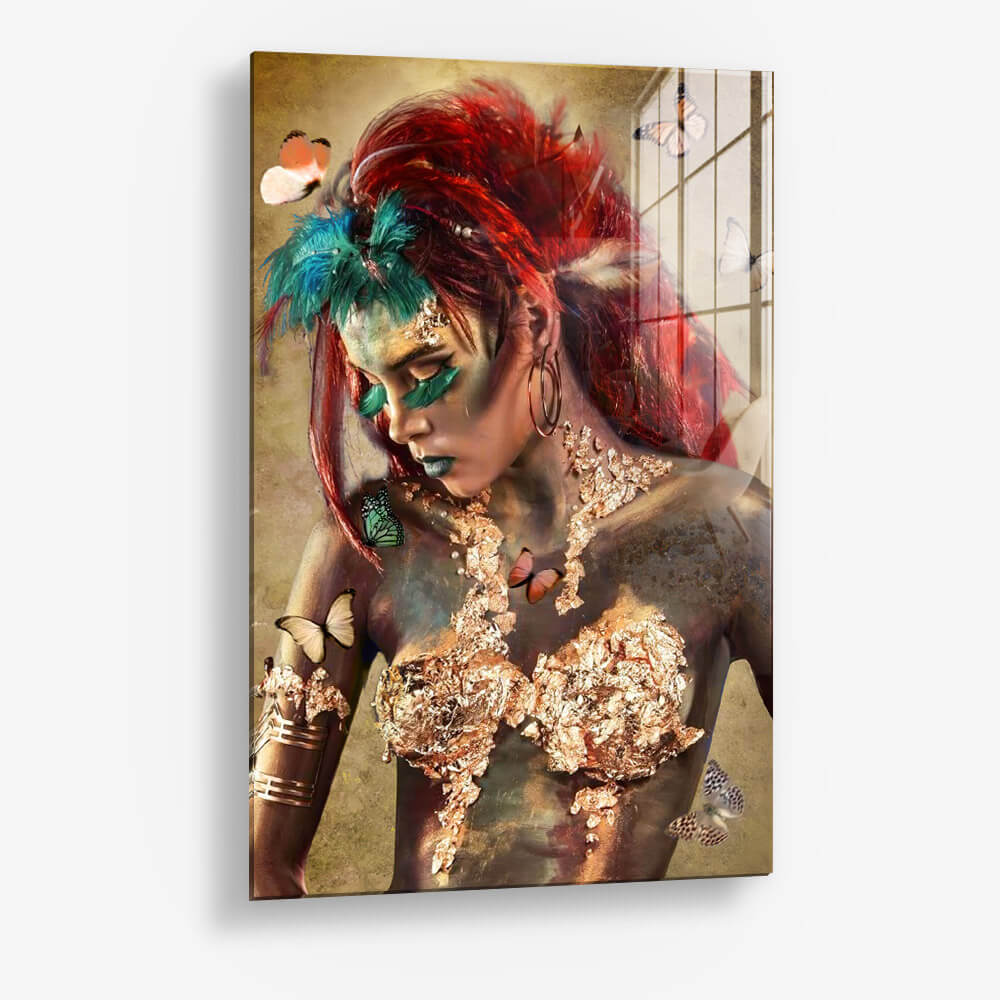 Woman and Butterflies – Verre