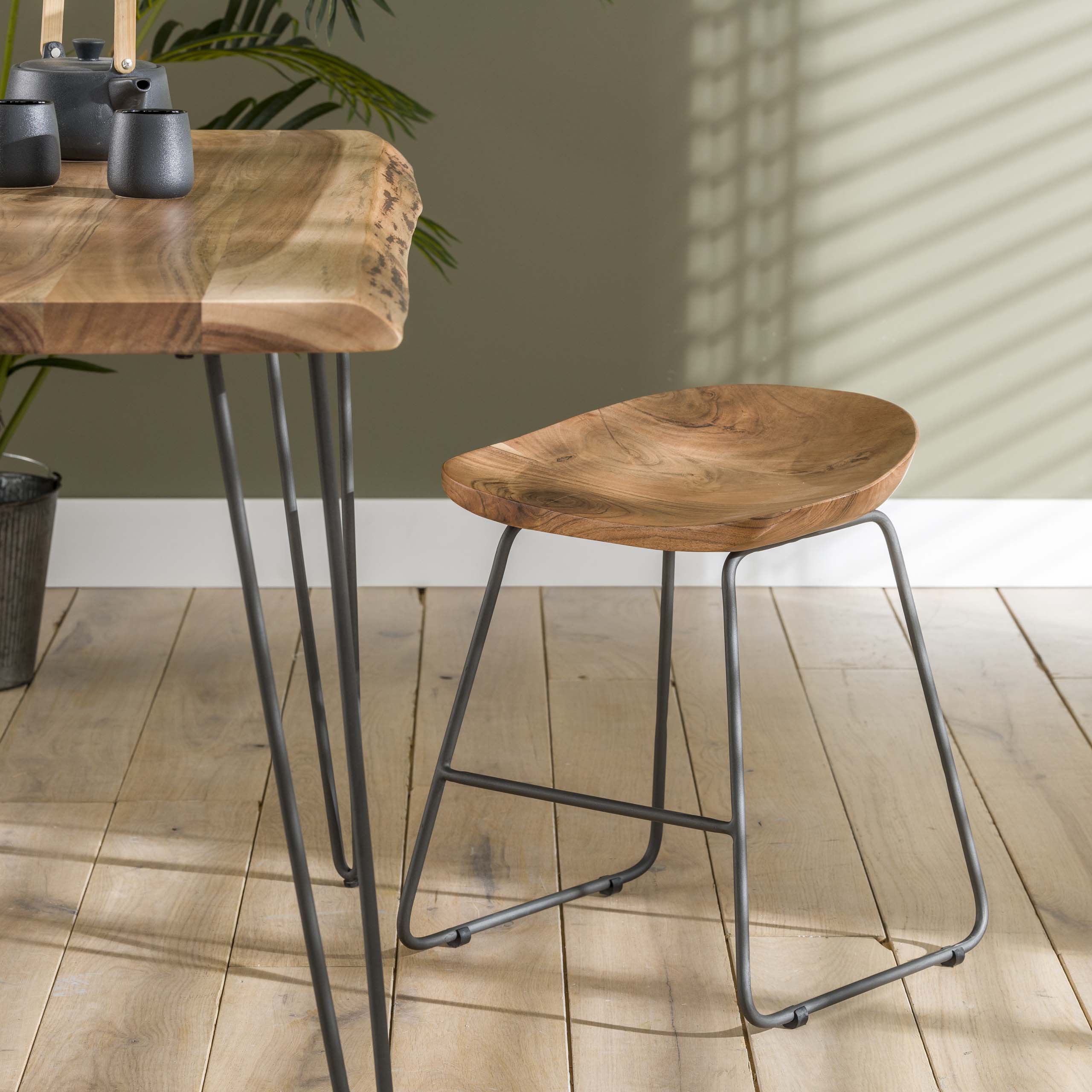 Tabouret Ergo - emballé par 2 - Acacia massif