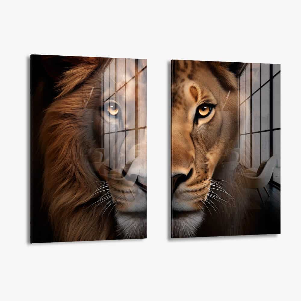 Bundle: "Lion & Lioness Color II" (2x) – Verre