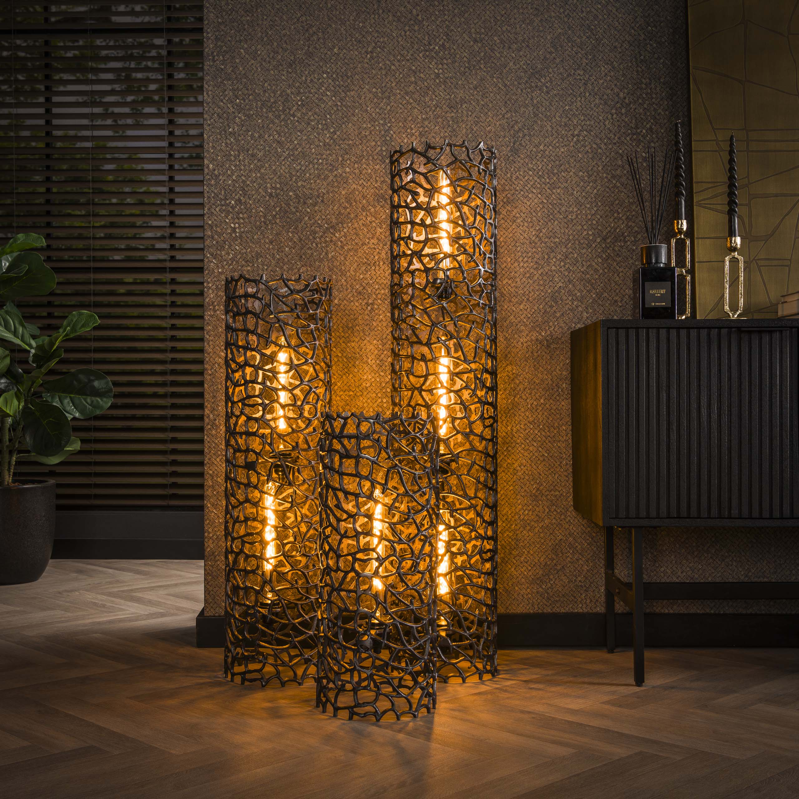 Lampadaire Weaver 1 lumière - Nickel noir
