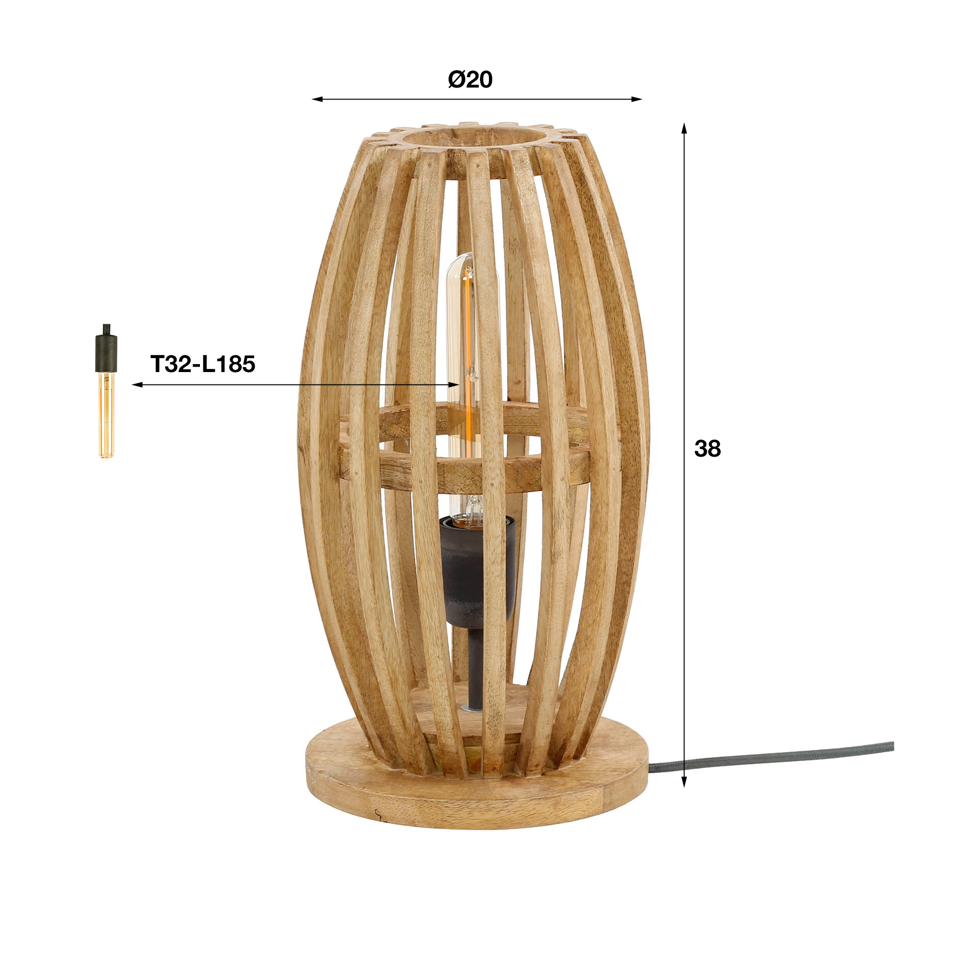 Lampe à poser 1L orbite / Manguier massif naturel
