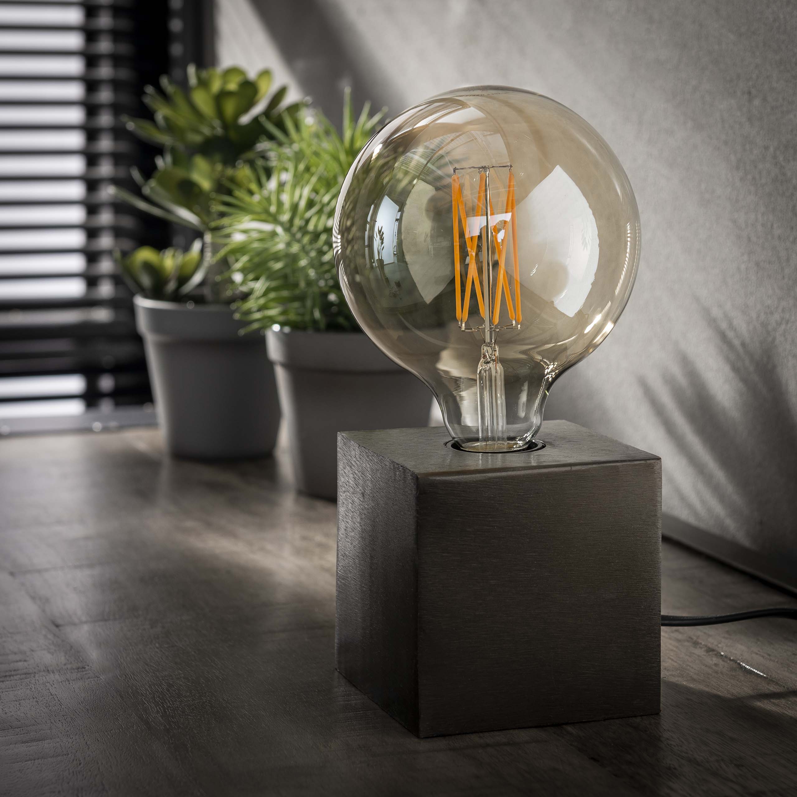 Bloc lampe de table/Nickel noir