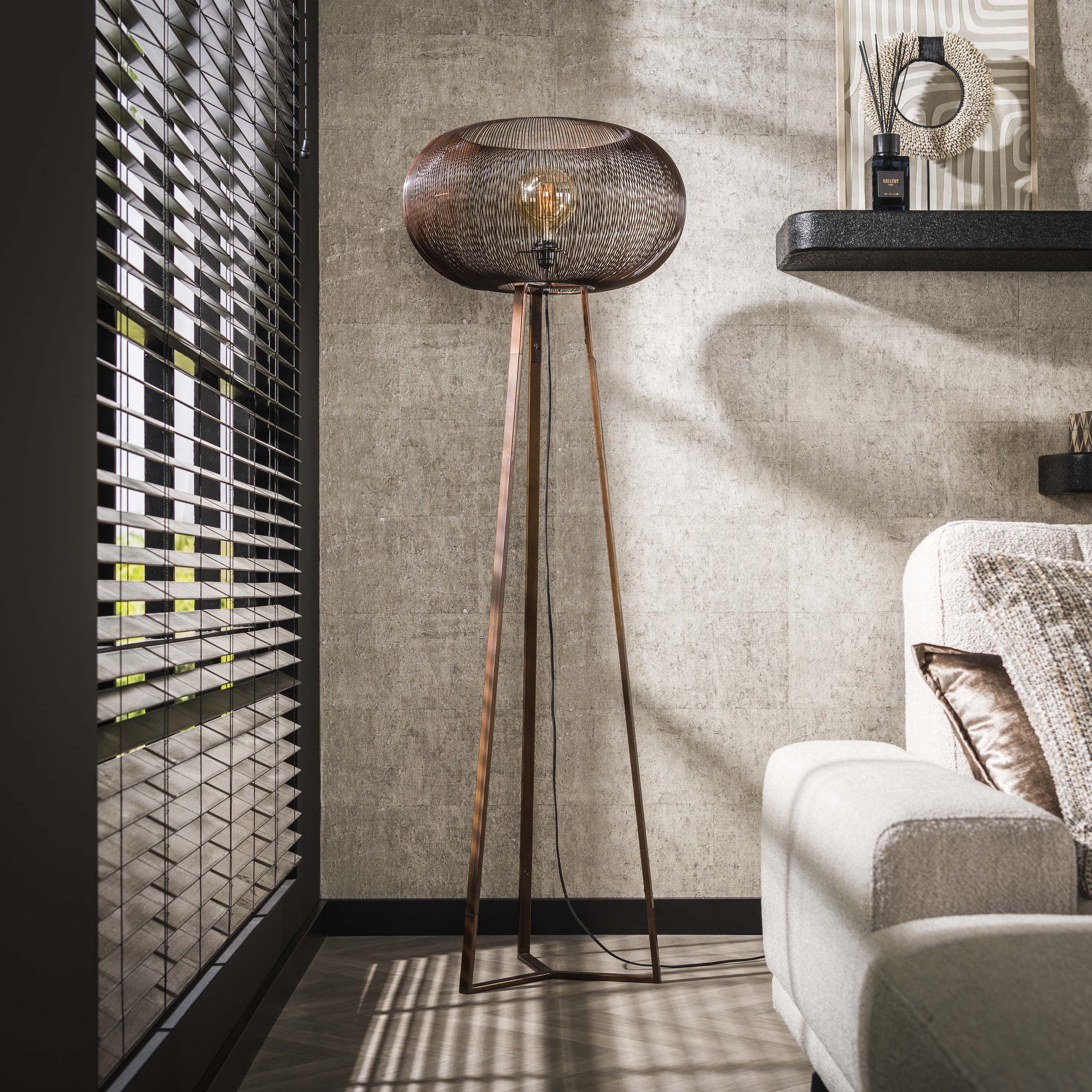 Lampadaire Copper Twist 1 lumière - Nickel noir