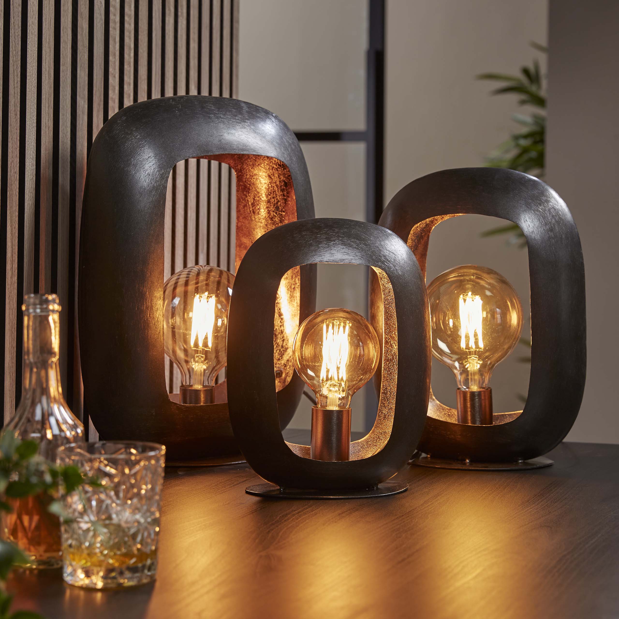 Lampe de table Arch XL / Nickel noir