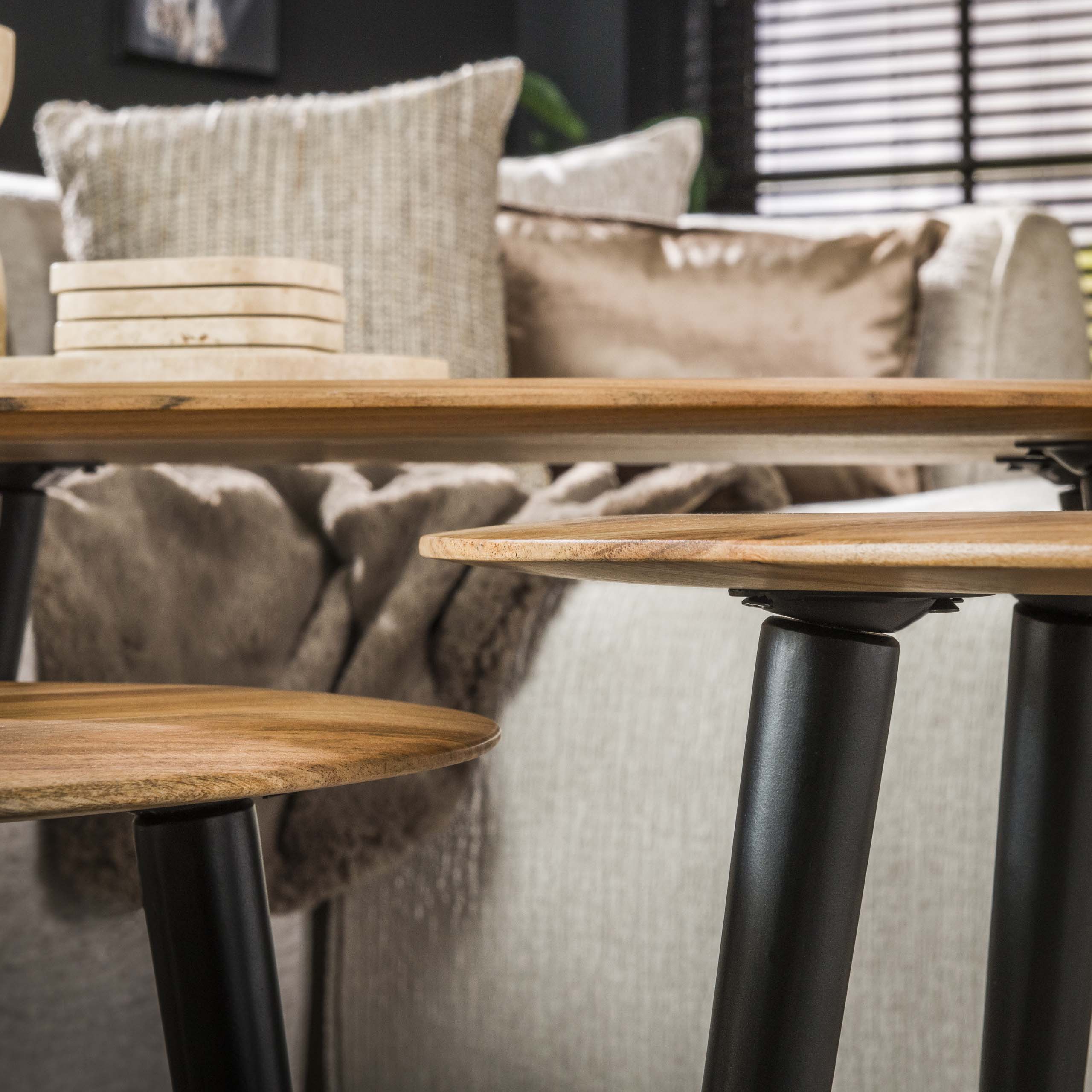 Set de 3 tables basses bio / Acacia massif naturel