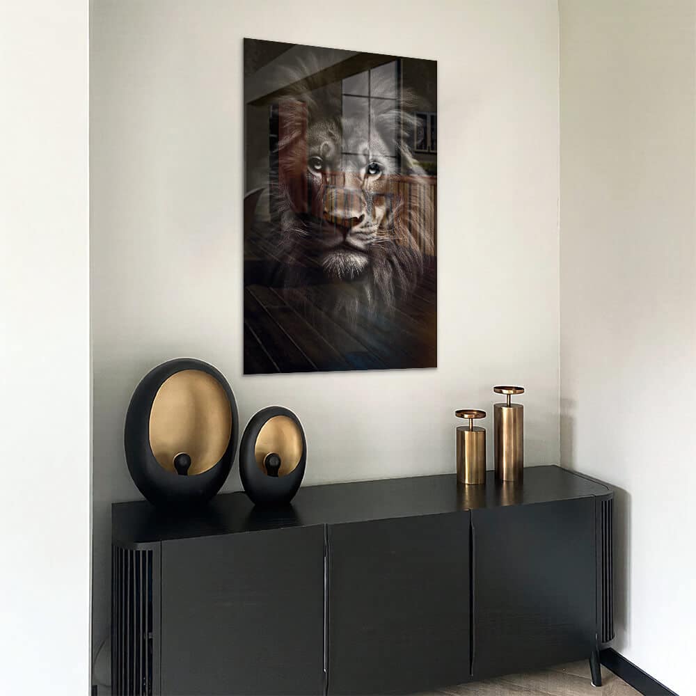 Lion Close-Up - Verre