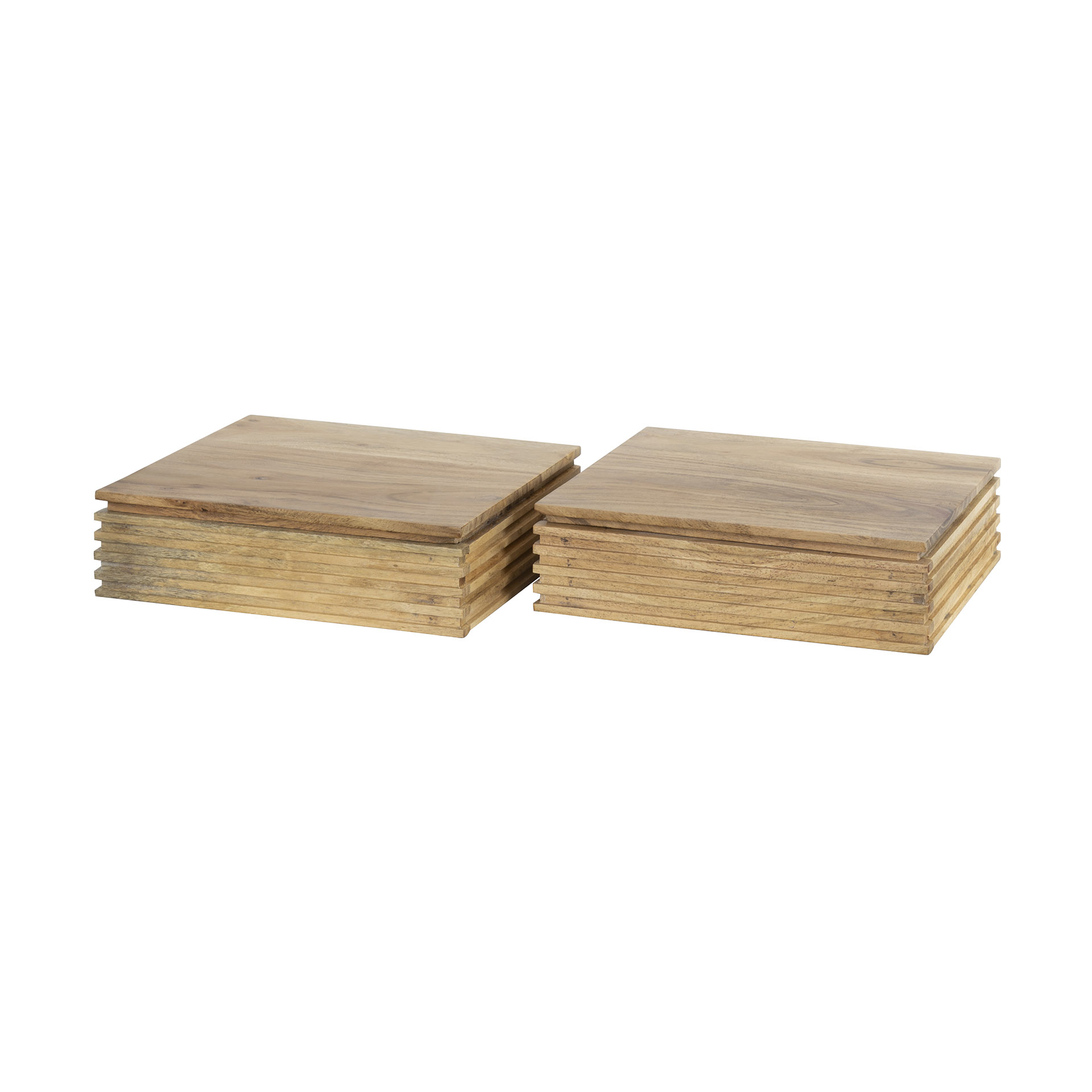 Table de chevet Layer XS 1 tiroir - lot de 2 - Acacia massif