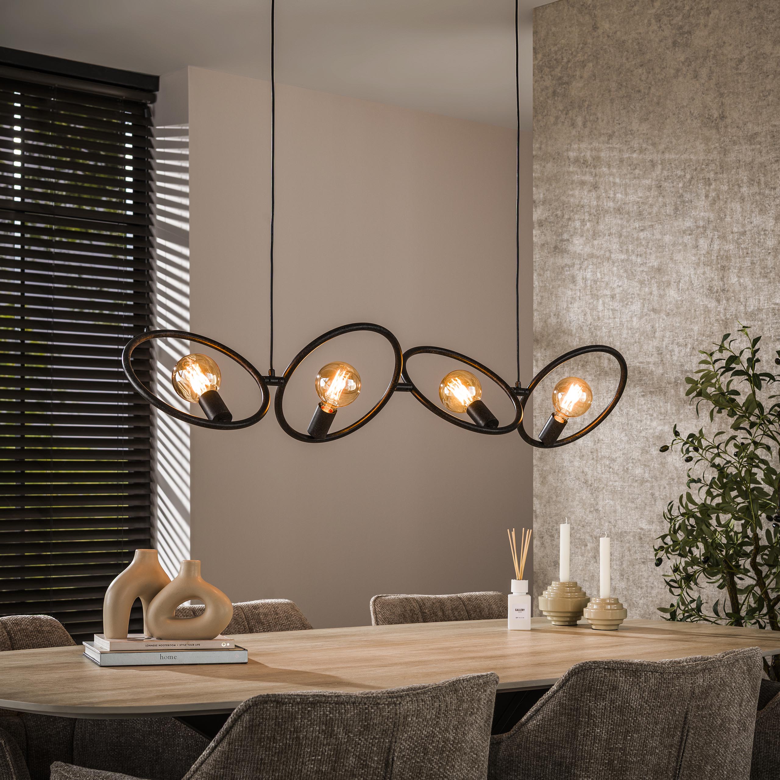 Lampe suspendue Loop 4 lumières Artic noir