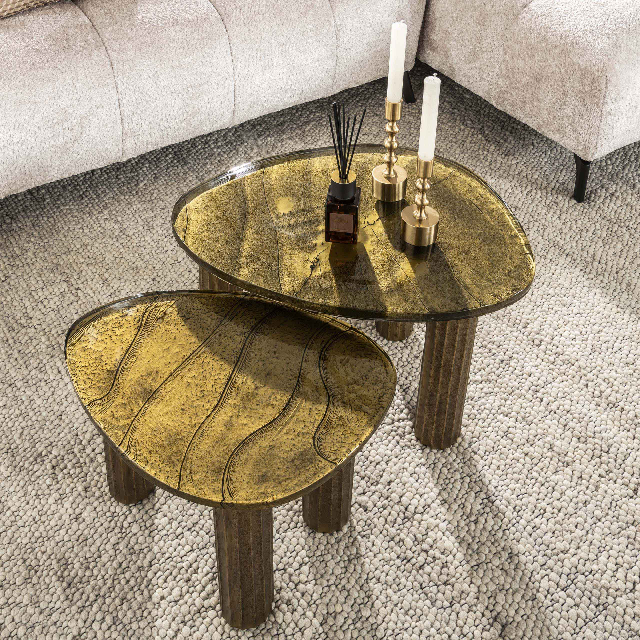 Table basse Eclipse M - Or antique