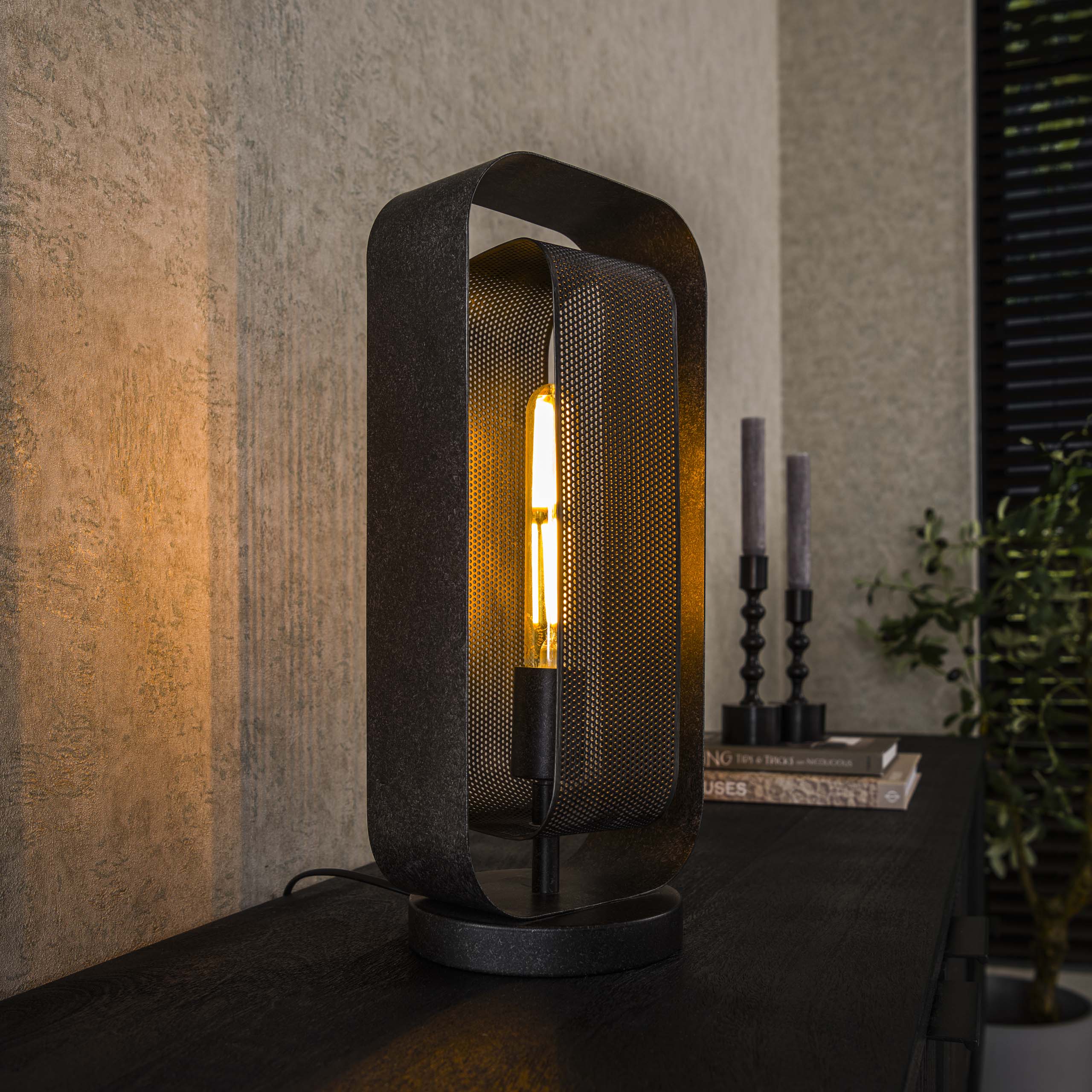 Lampe de table 1L maille rotative / Artic noir