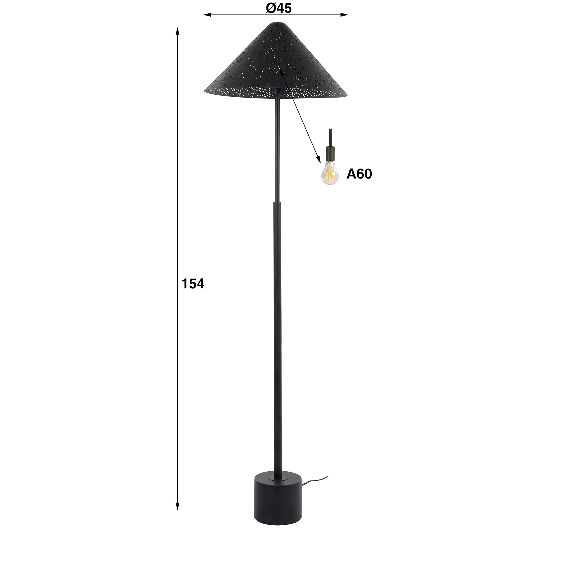 Lampadaire Cosmos variateur LED / Charbon