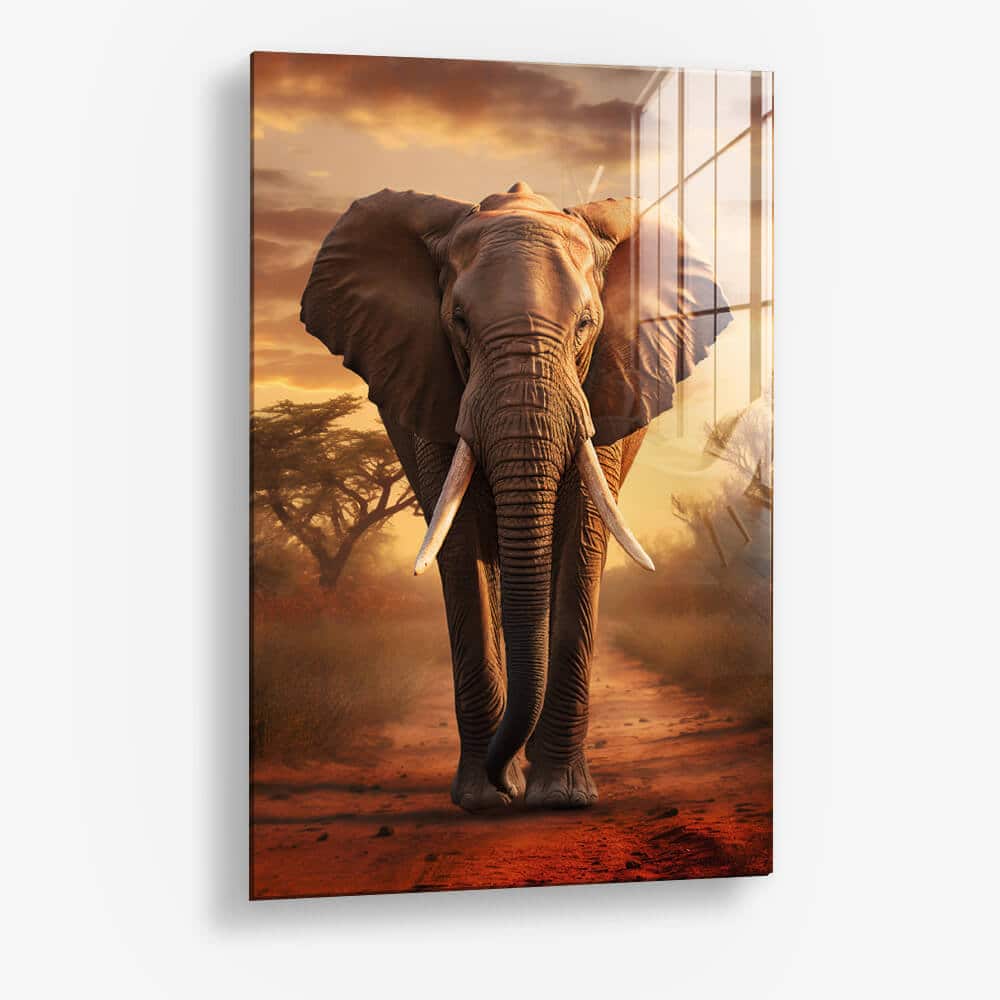 Elephant On The Road - Verre