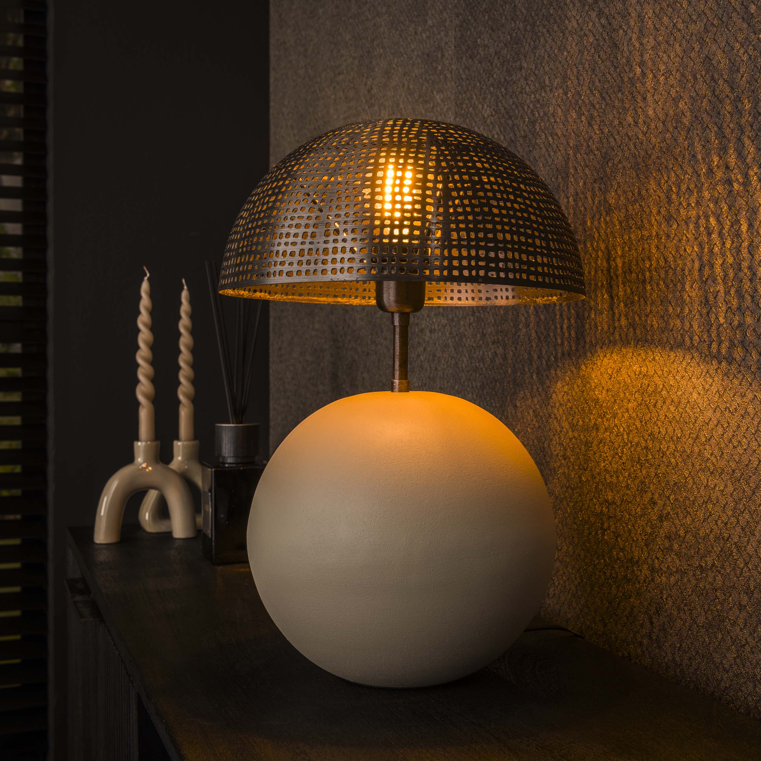 Lampe à poser 1L sphère naturel / Gris naturel