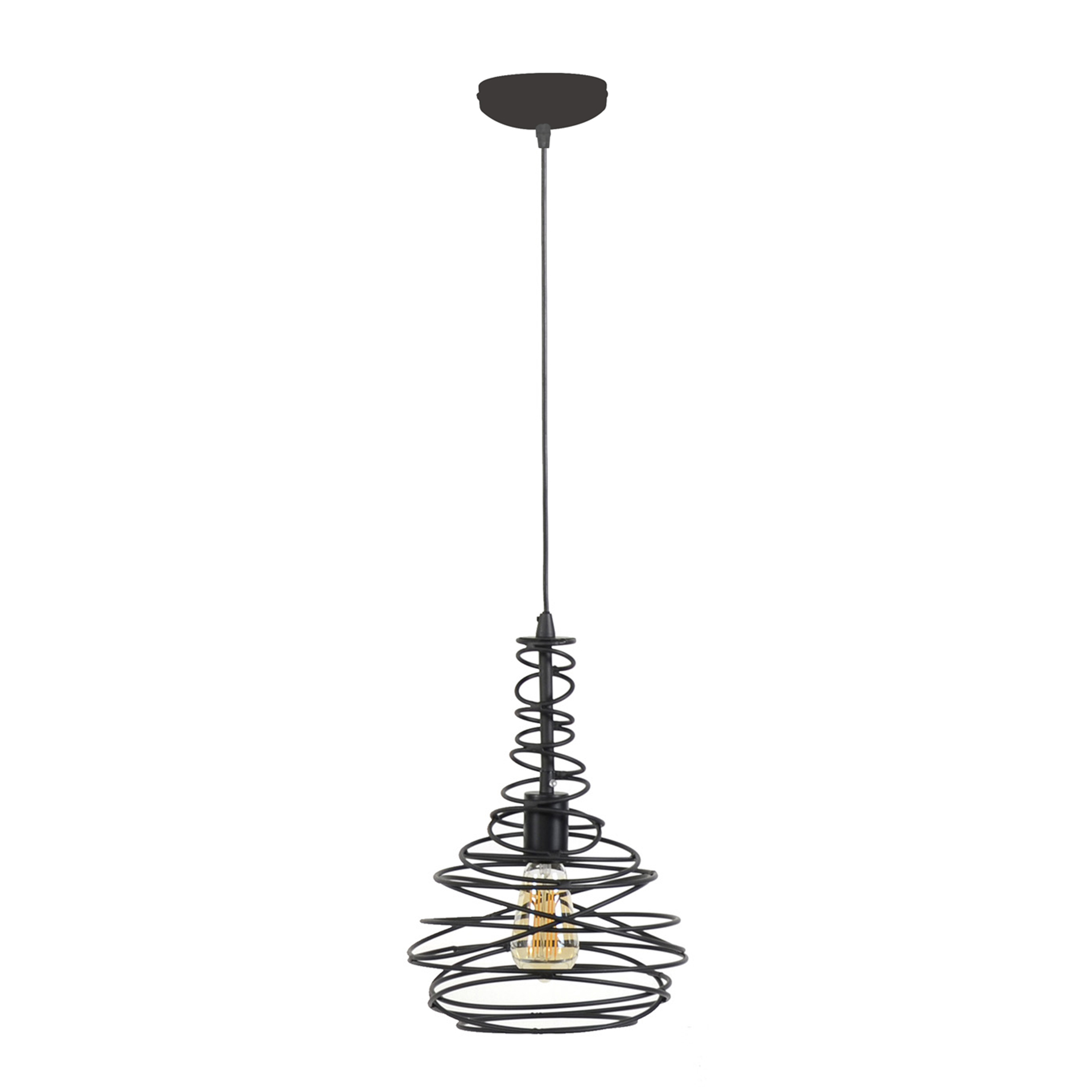 Lampe suspendue 1x Ø25 cône tournant / Noir