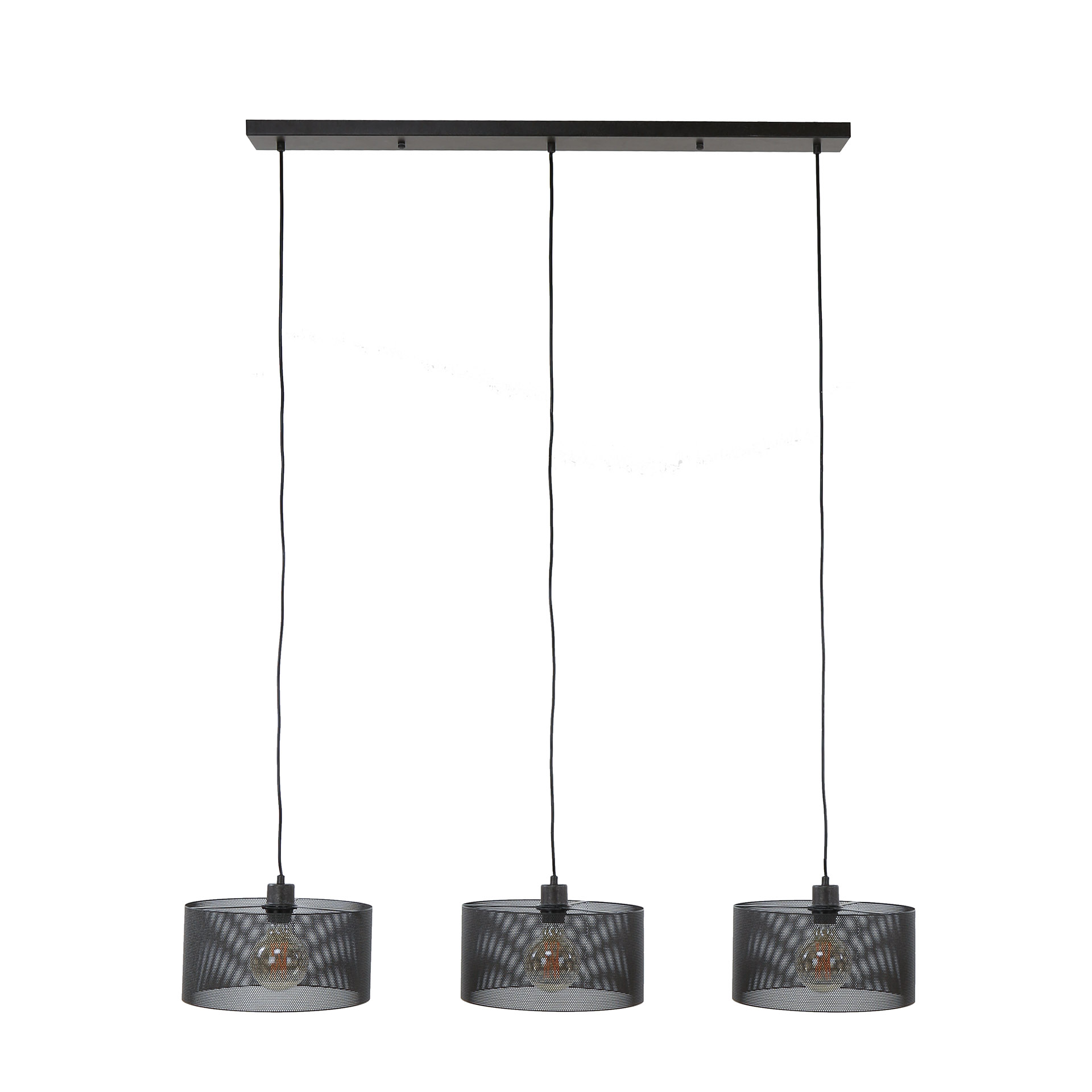 Lampe suspendue 3L maille ronde / Noir Artic