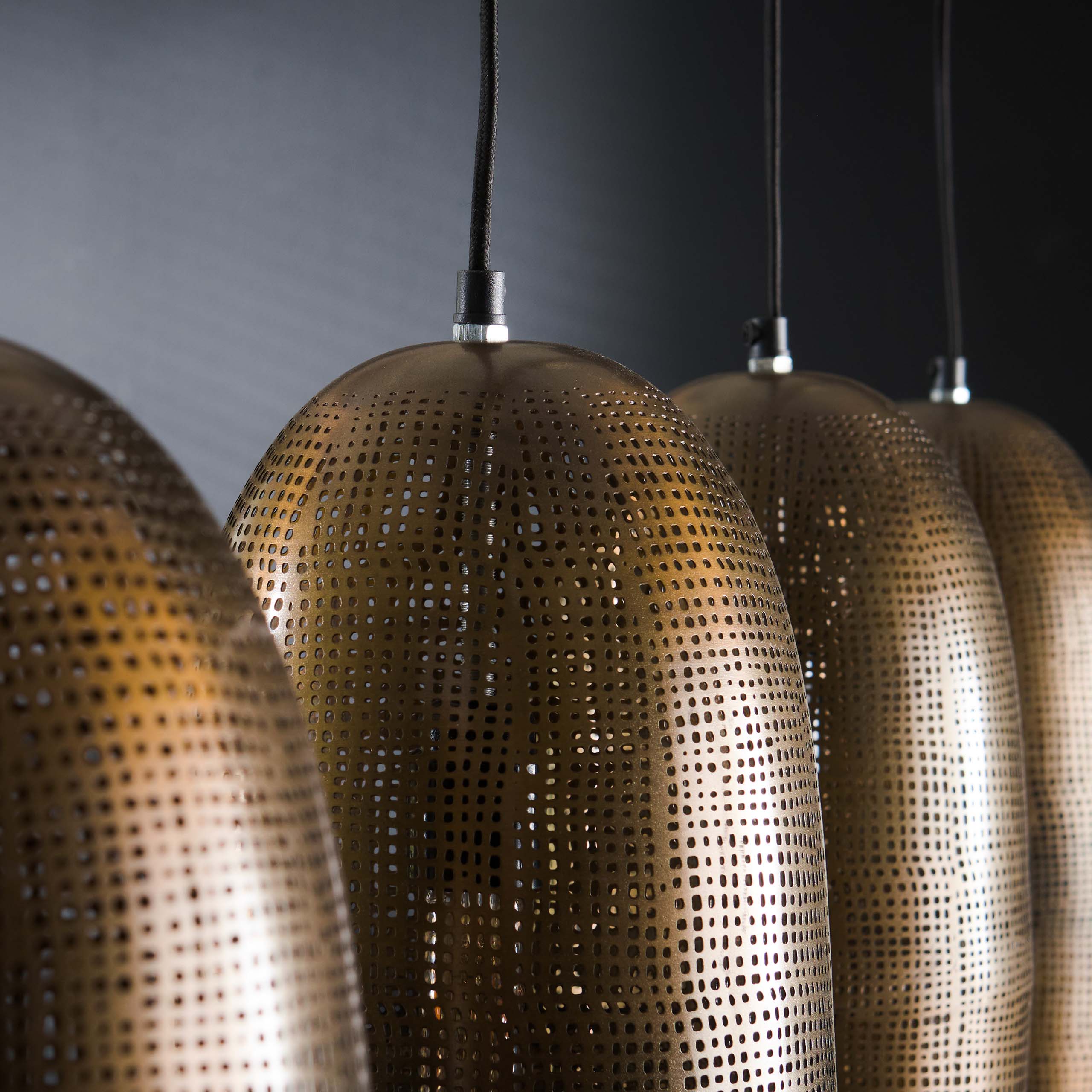 Lampe suspendue 4L cosmique / Bronze antique