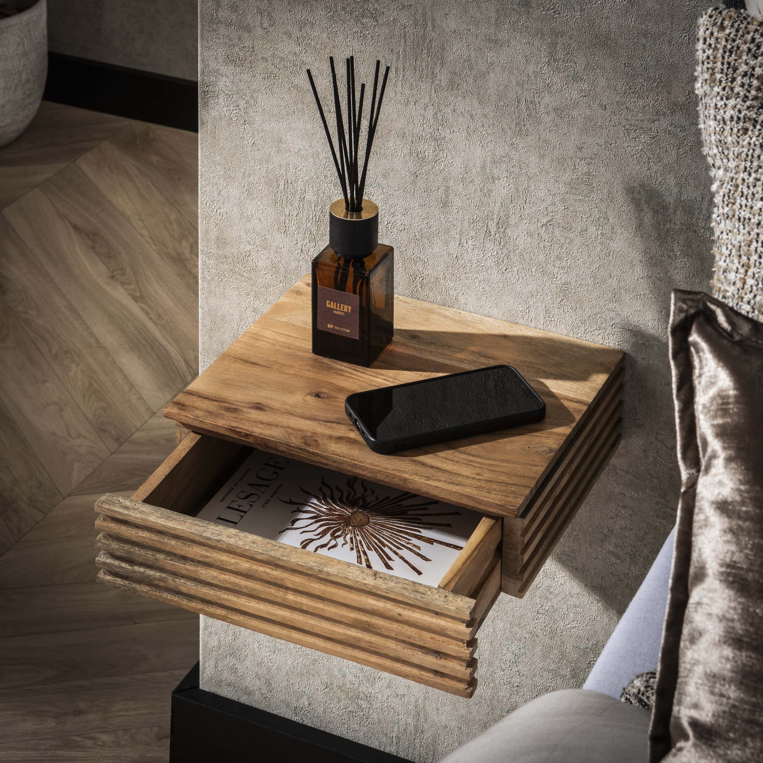 Table de chevet Layer XS 1 tiroir - lot de 2 - Acacia massif