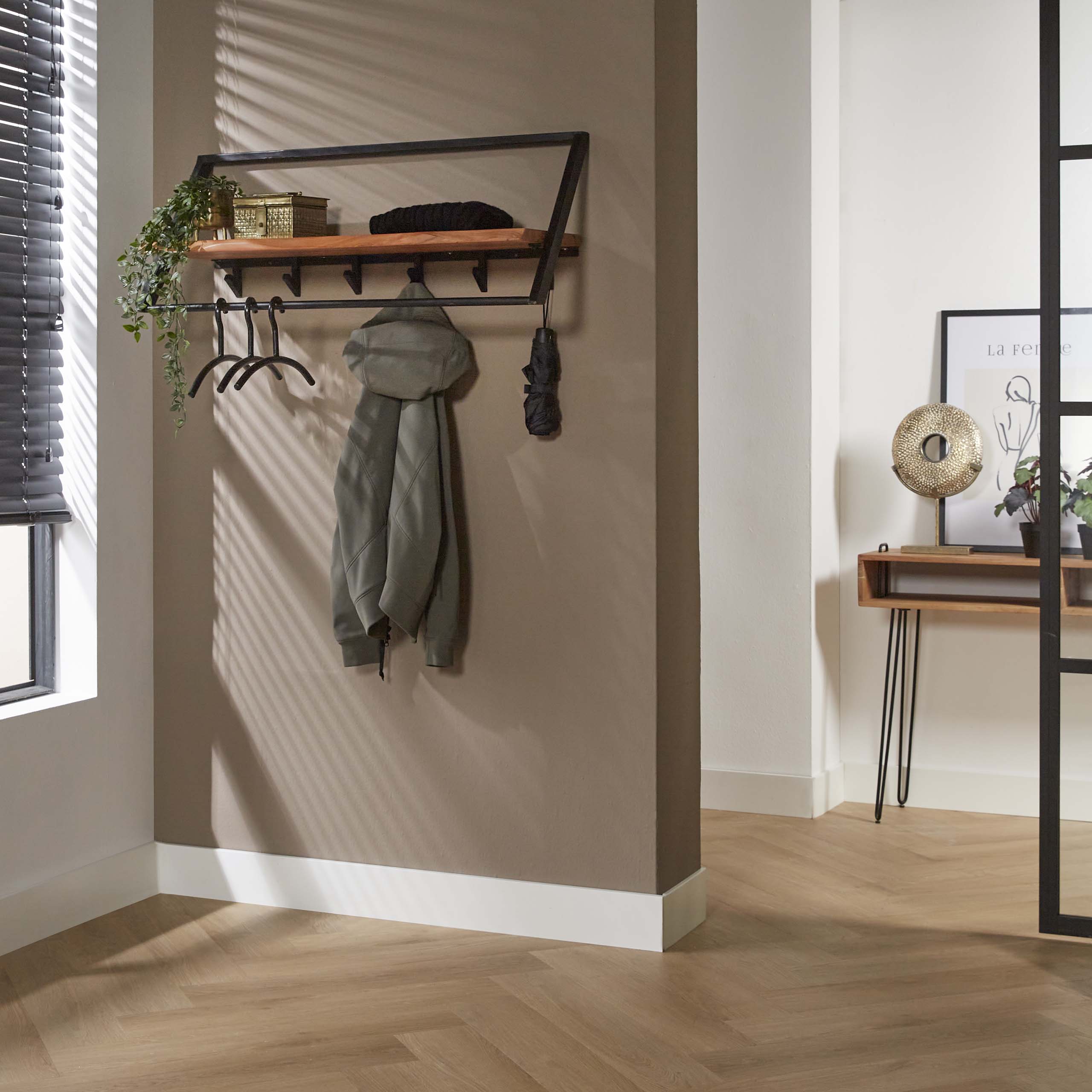 Portemanteau Lean - 6 patères - Acacia massif
