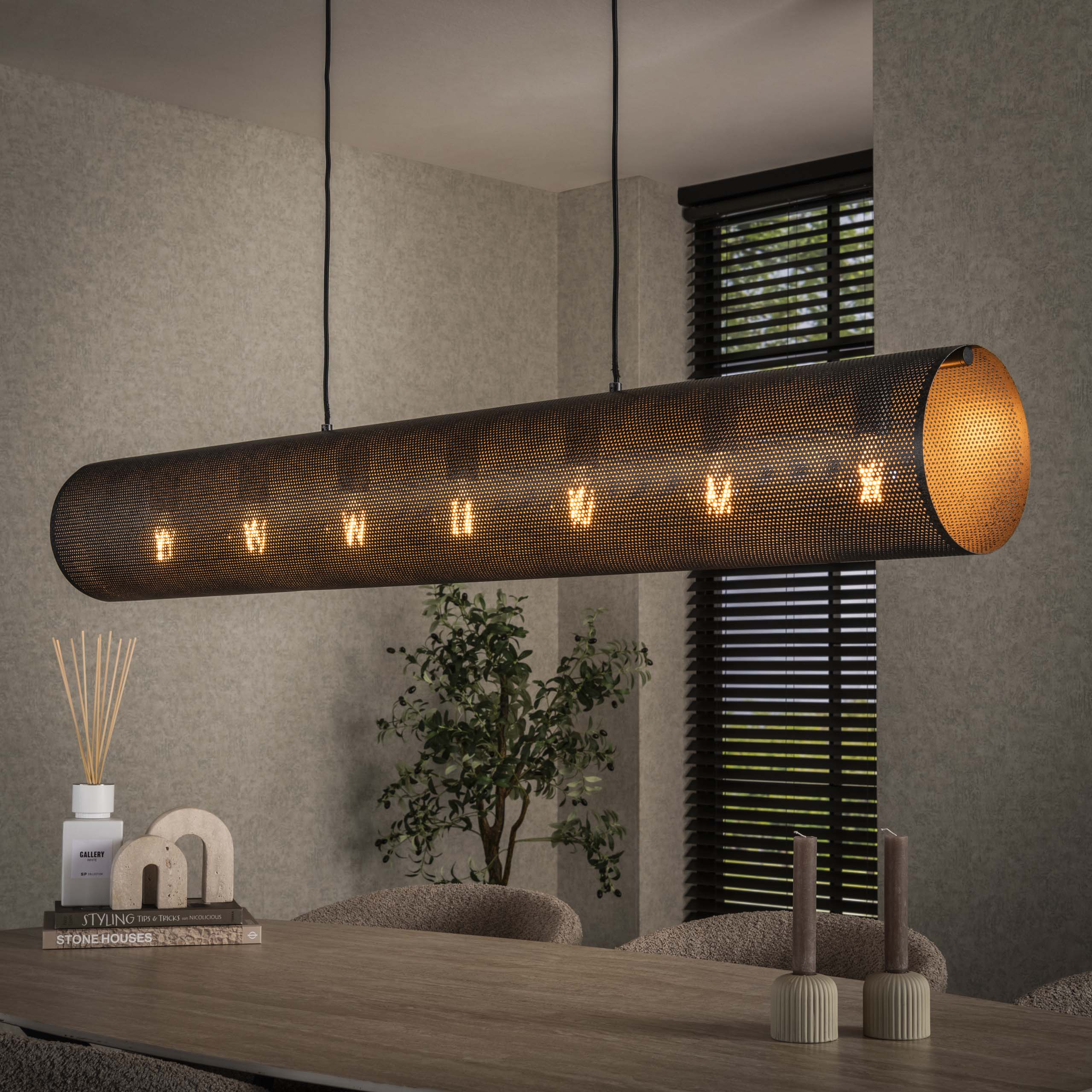 Lampe suspendue Tubon Mesh 7 lumières Artic noir