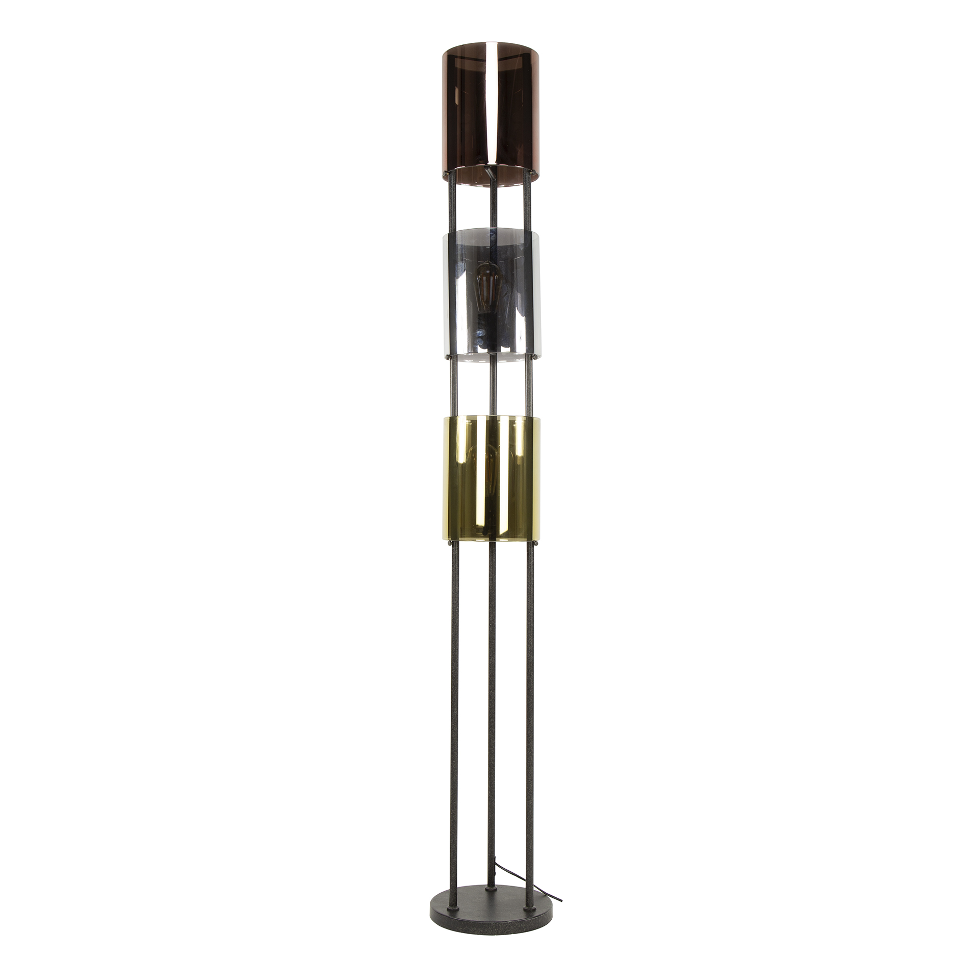 Lampadaire Lucente Tricolore 3 lumières - Noir arctique