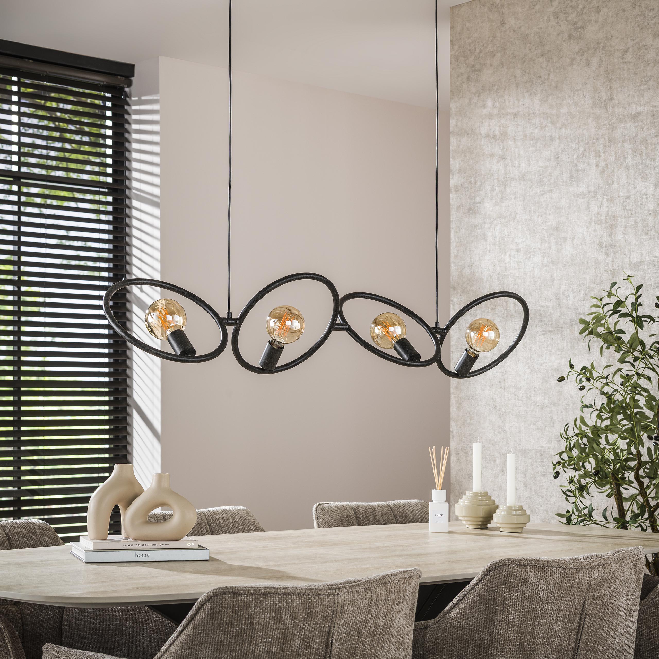 Lampe suspendue Loop 4 lumières Artic noir