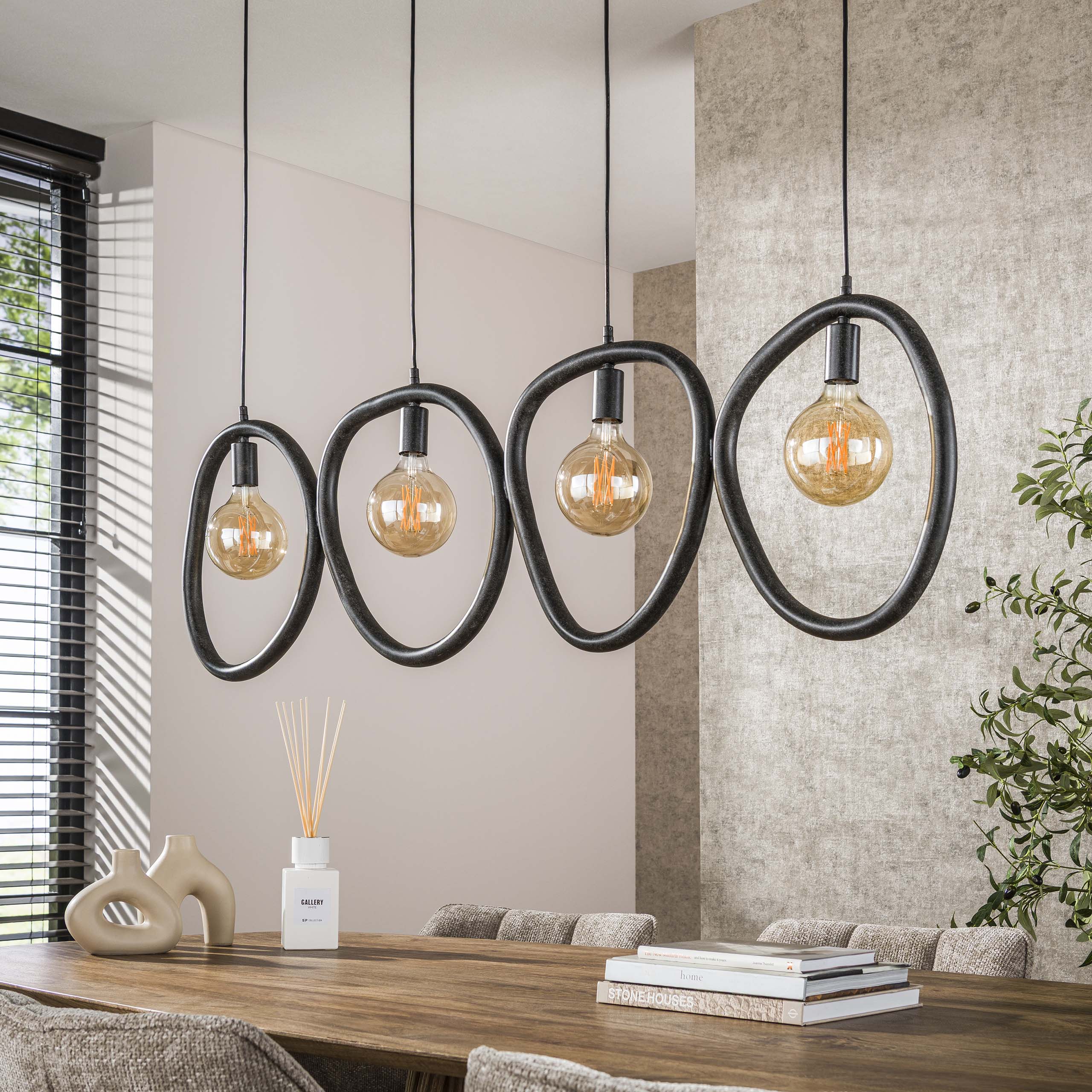 Lampe suspendue Pebble 4 lumières - Noir arctique