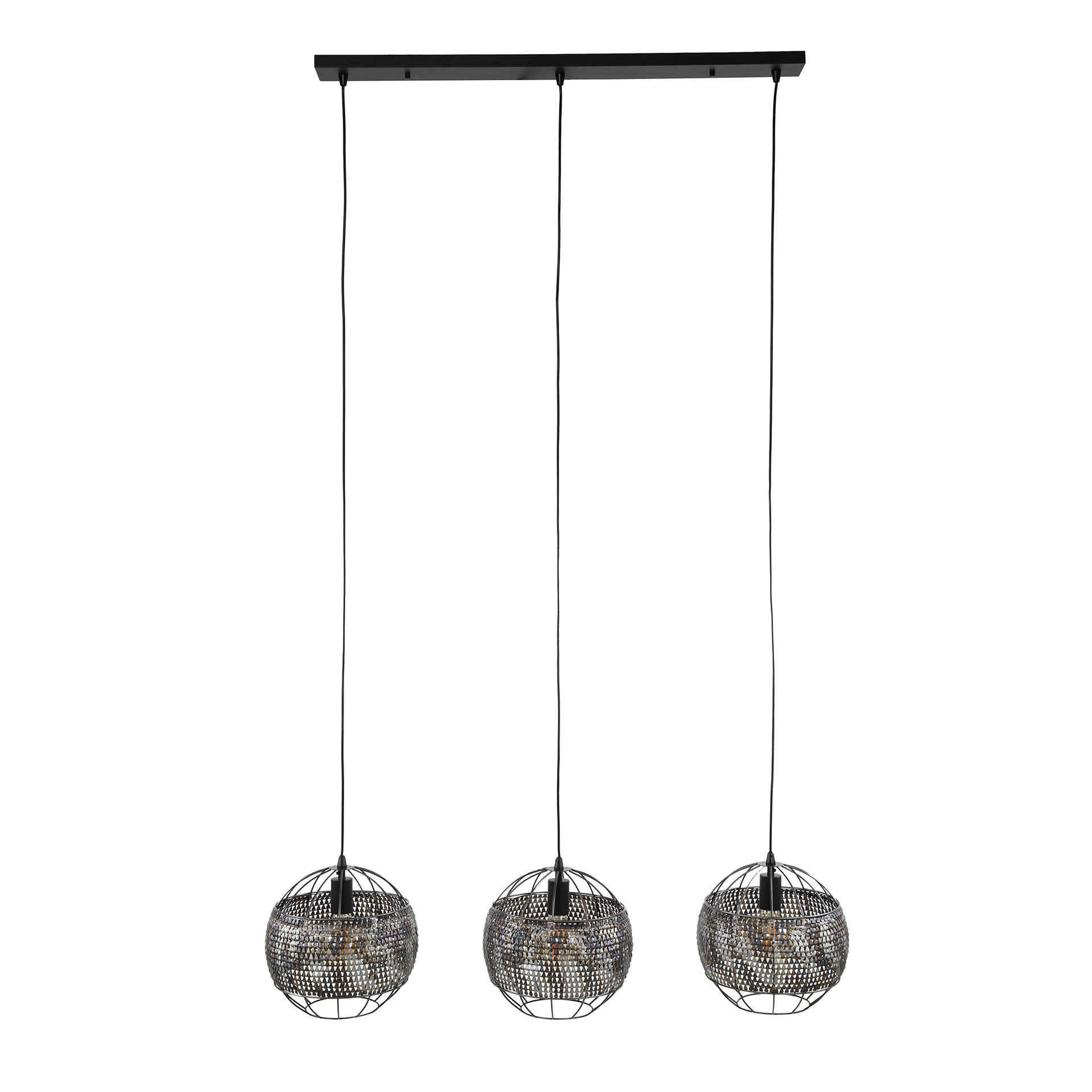 Lampe suspendue 3L Ø30 armure ouverte / Noir marron