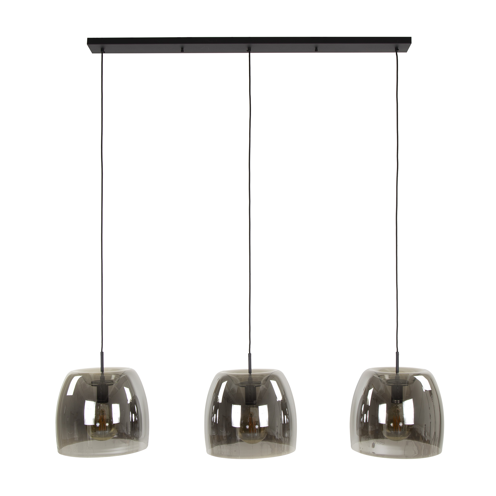 Lampe suspendue 3L verre drift / Verre gris fumé
